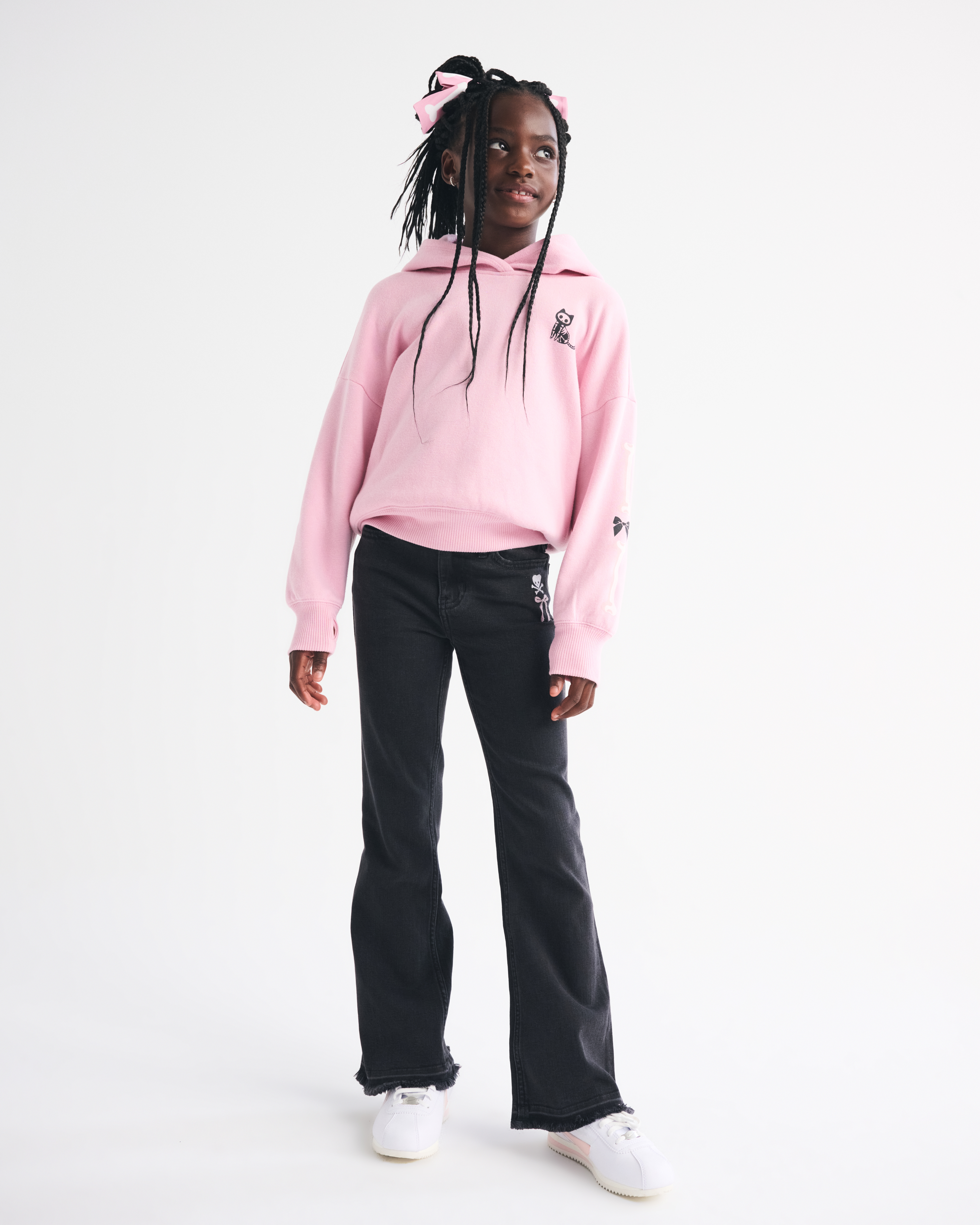 Abercrombie & Fitch High Rise Flare Jeans In Black