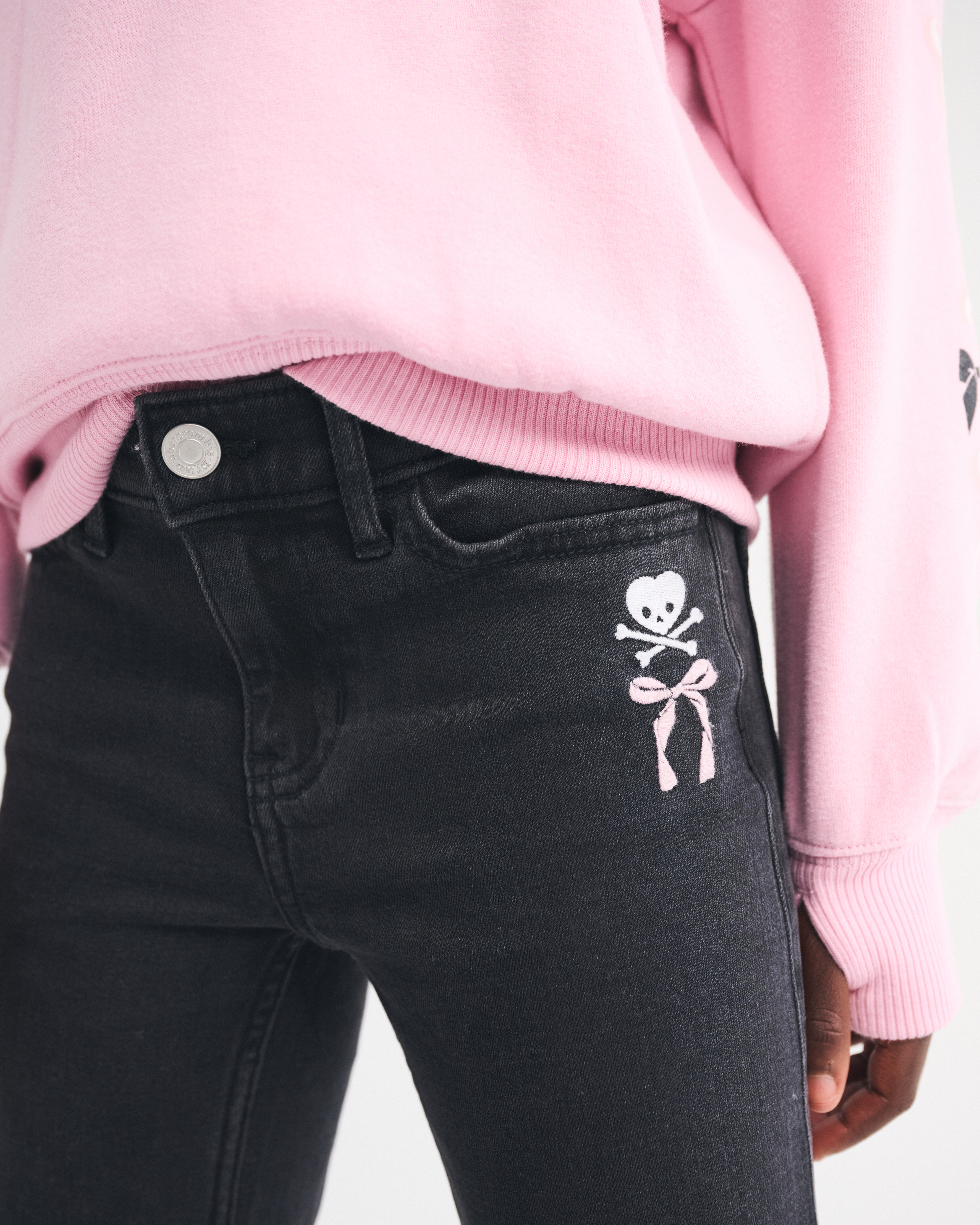 Abercrombie & Fitch High Rise Flare Jeans In Black