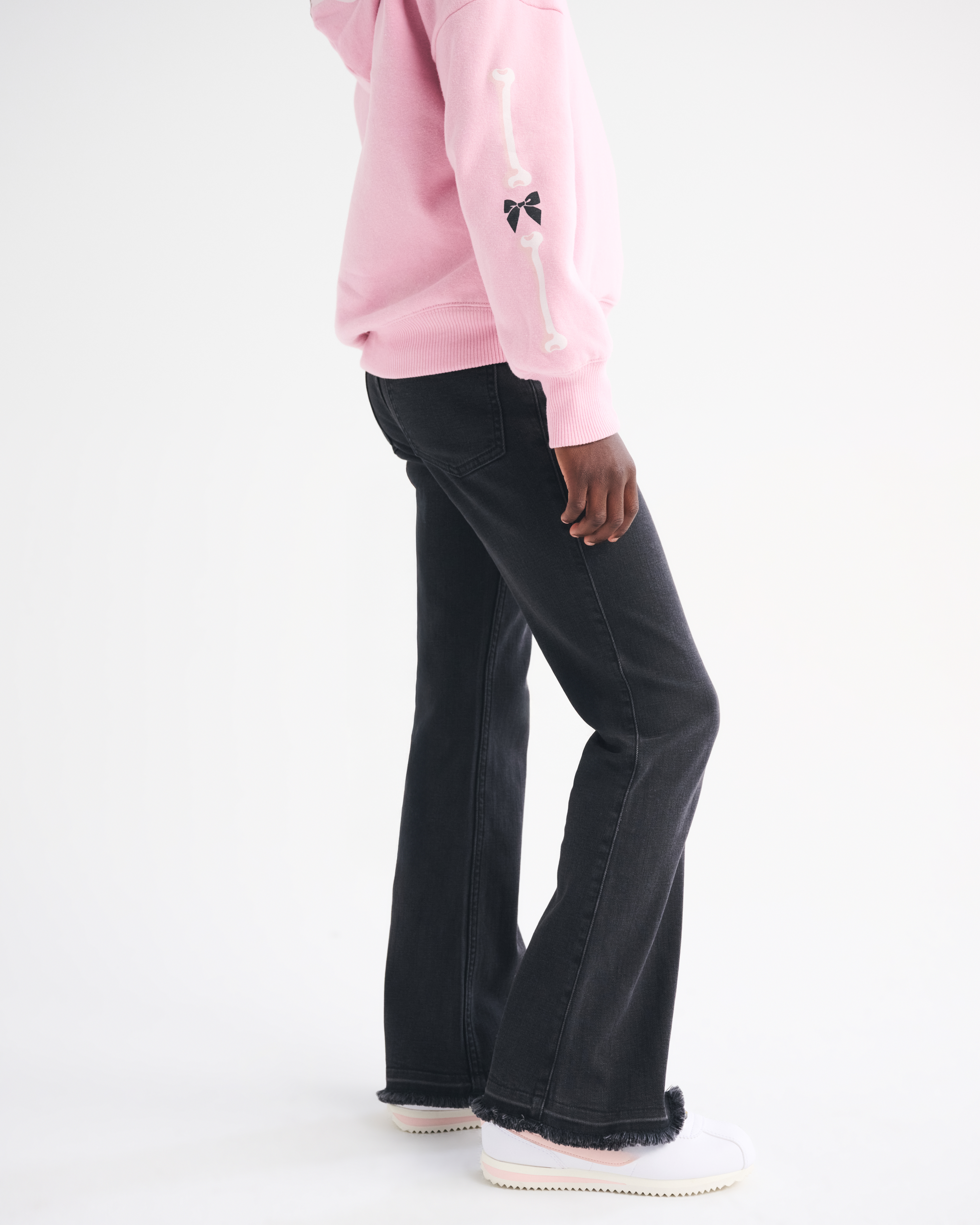 Abercrombie & Fitch High Rise Flare Jeans In Black