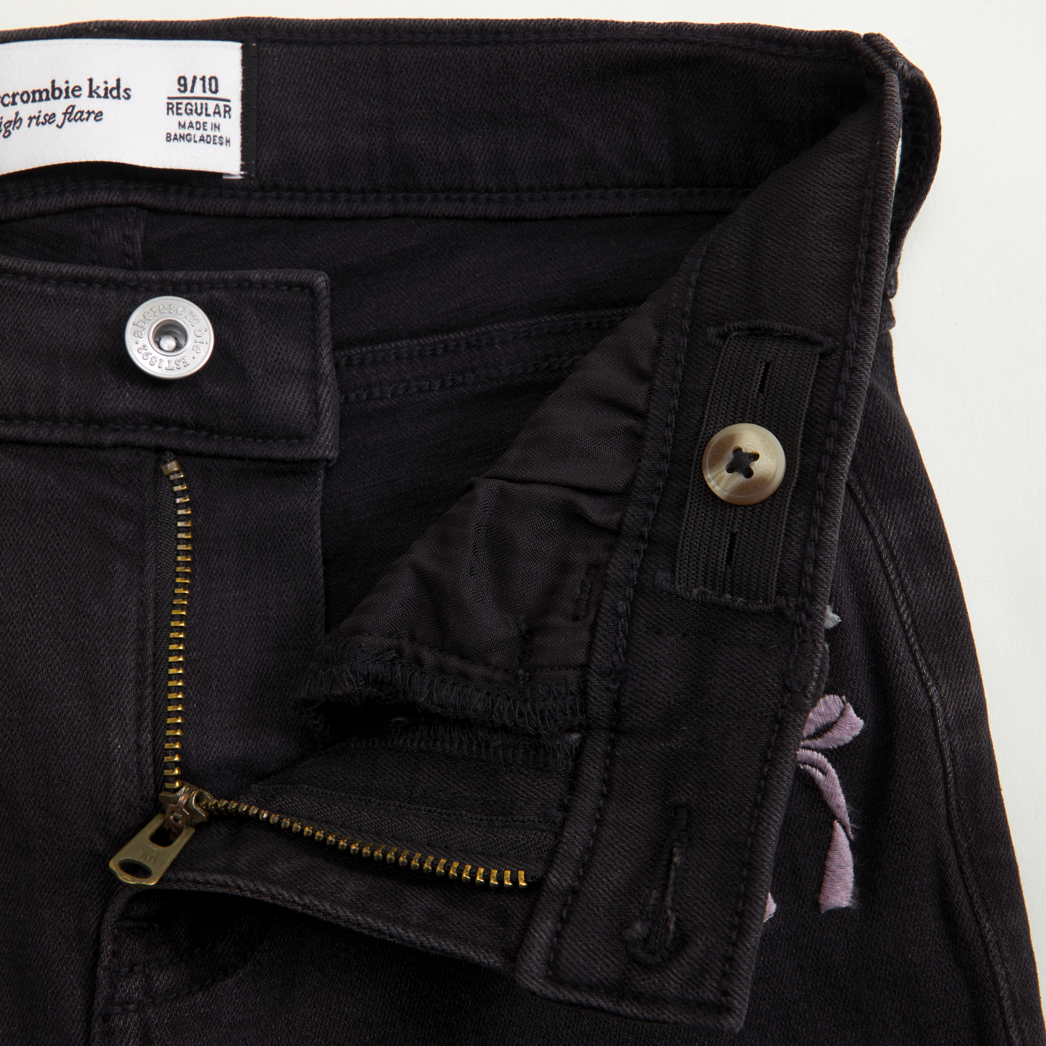 Abercrombie & Fitch High Rise Flare Jeans In Black