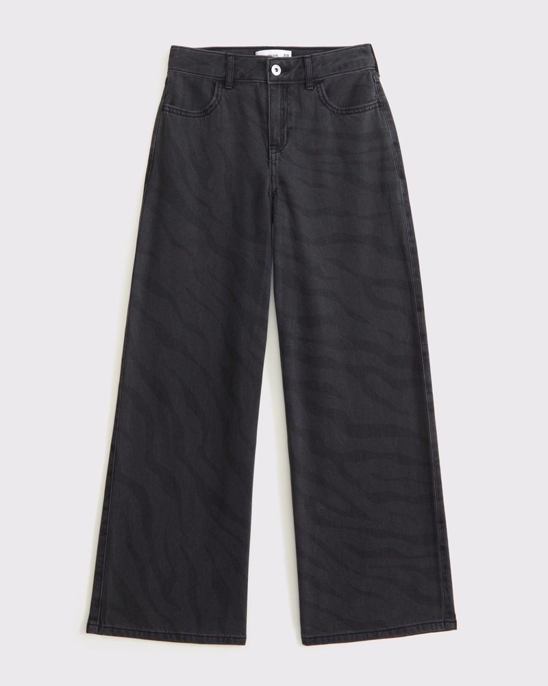 girls high rise ultra wide leg jeans | girls bottoms