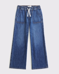 low rise baggy pull-on jeans