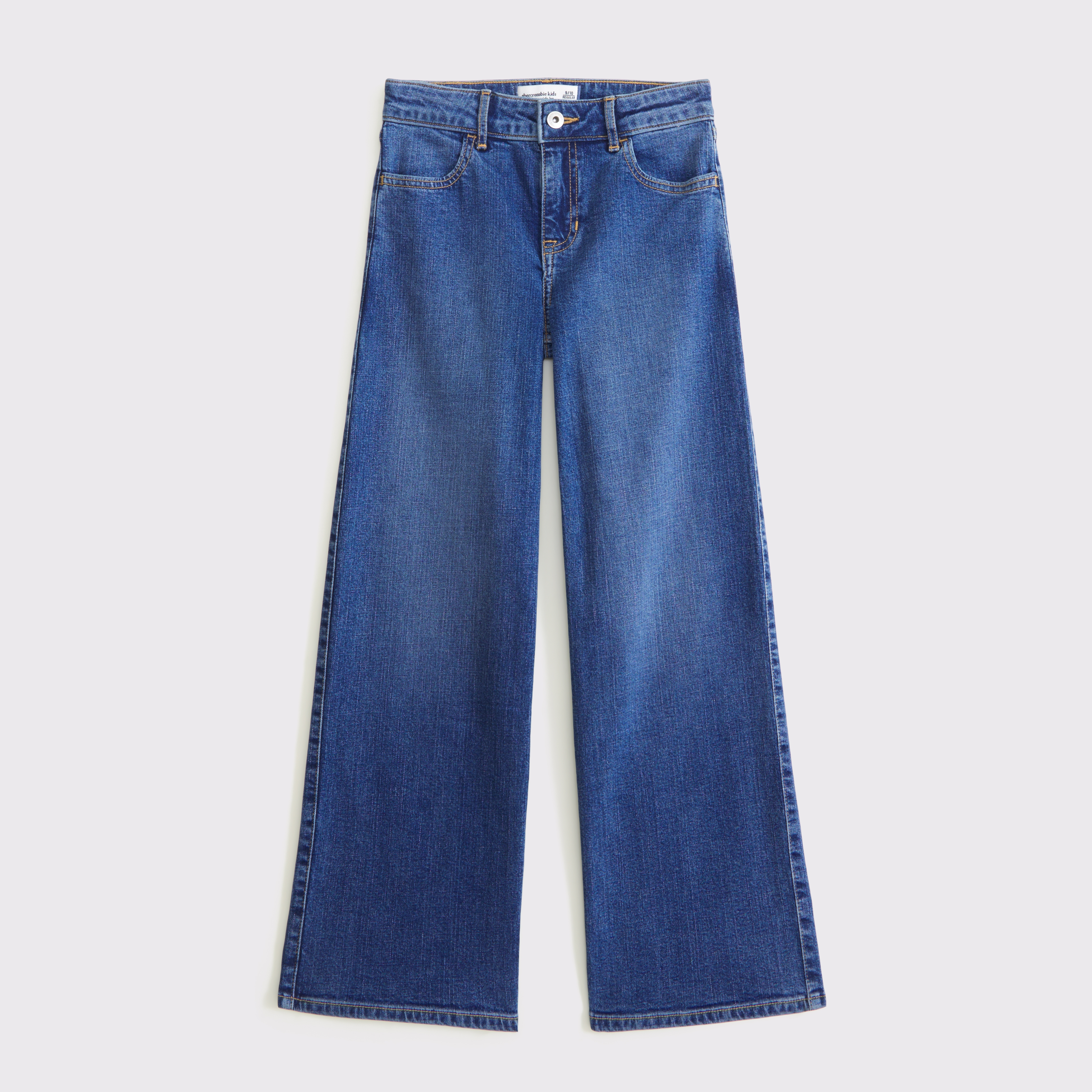 Abercrombie & Fitch Kids' High Rise Wide Leg Jeans In Blue