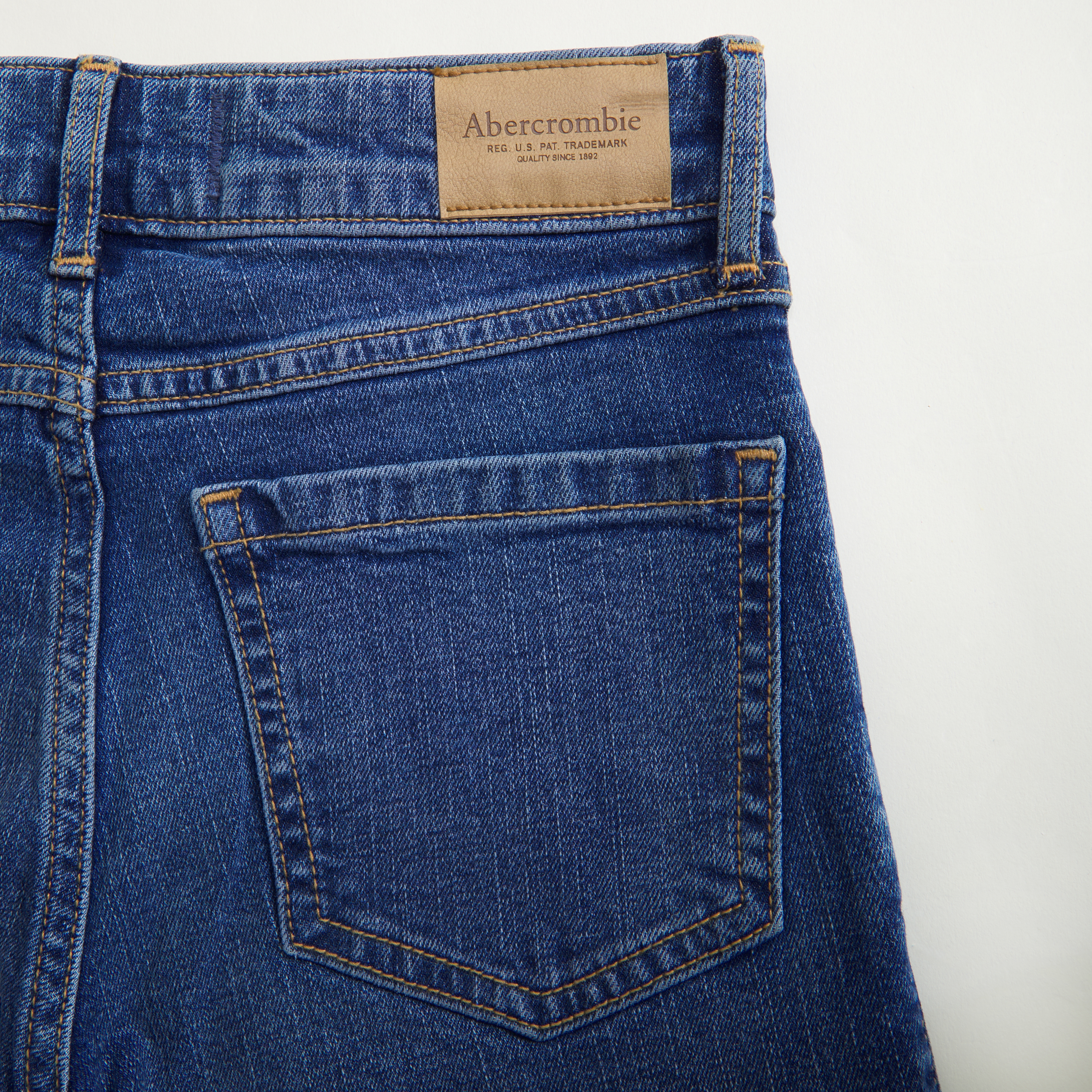 Abercrombie & Fitch High Rise Wide Leg Jeans In Blue