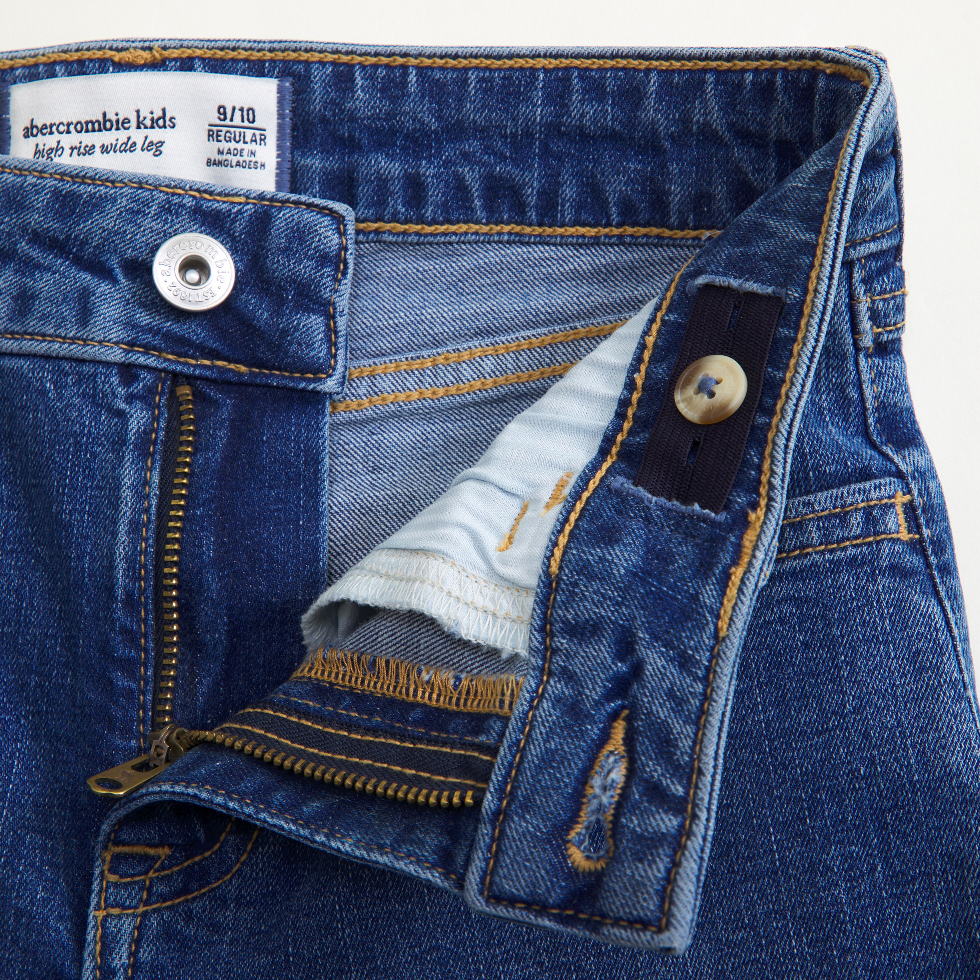 Abercrombie & Fitch High Rise Wide Leg Jeans In Blue