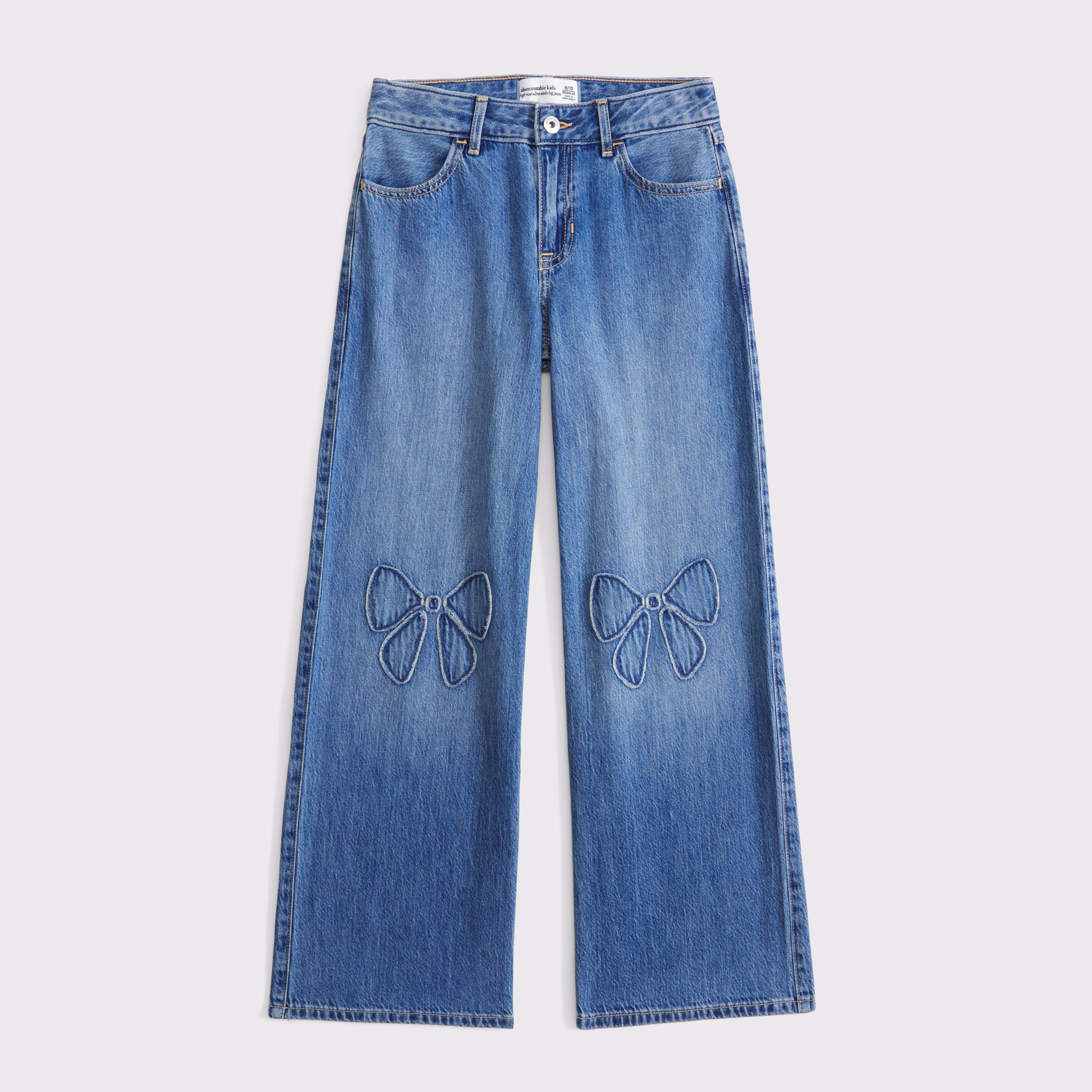 Abercrombie & Fitch Kids' High Rise Ultra Wide Leg Jeans In Blue