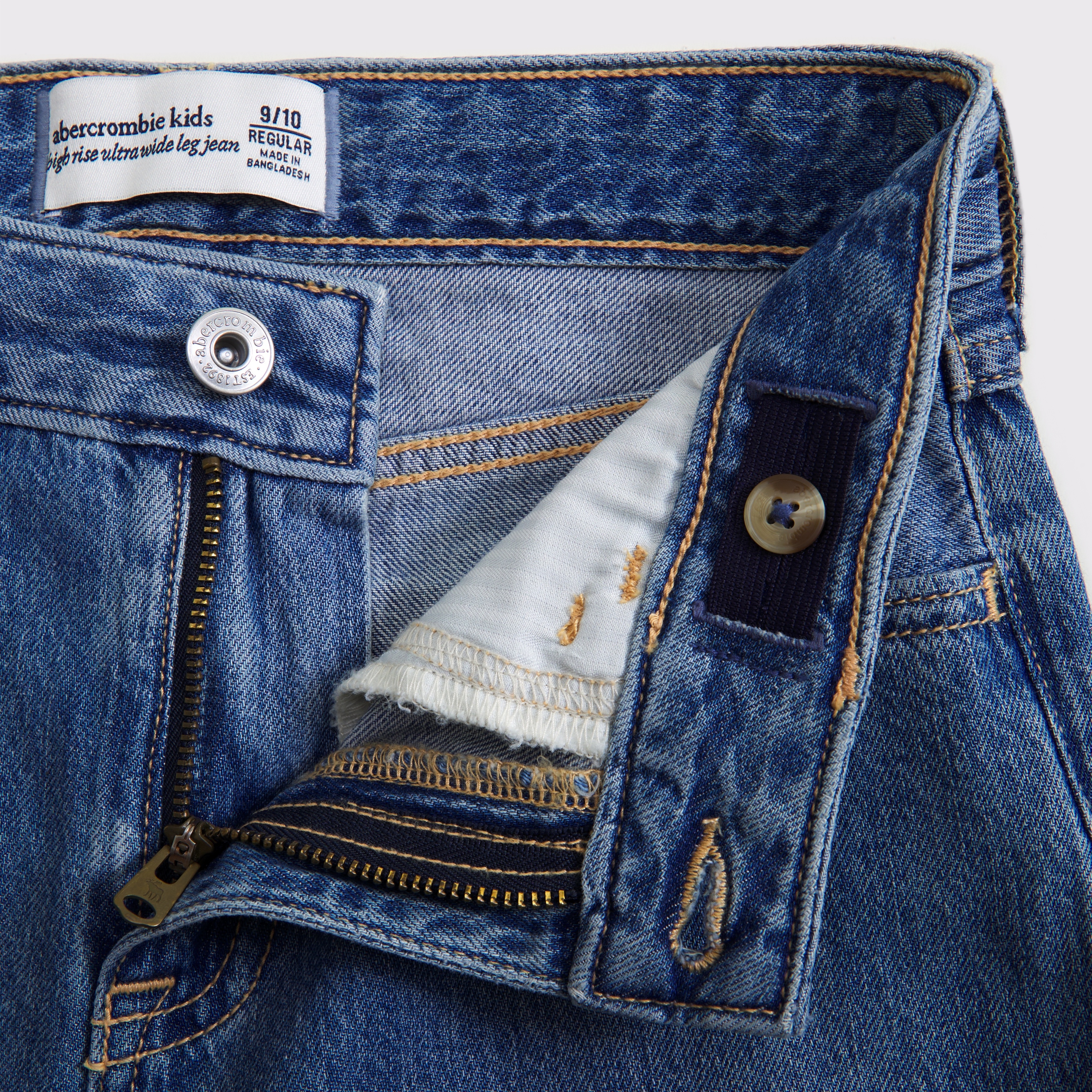 Abercrombie & Fitch High Rise Ultra Wide Leg Jeans In Blue