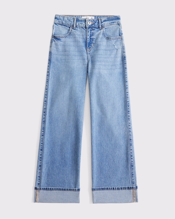 high rise wide leg jeans