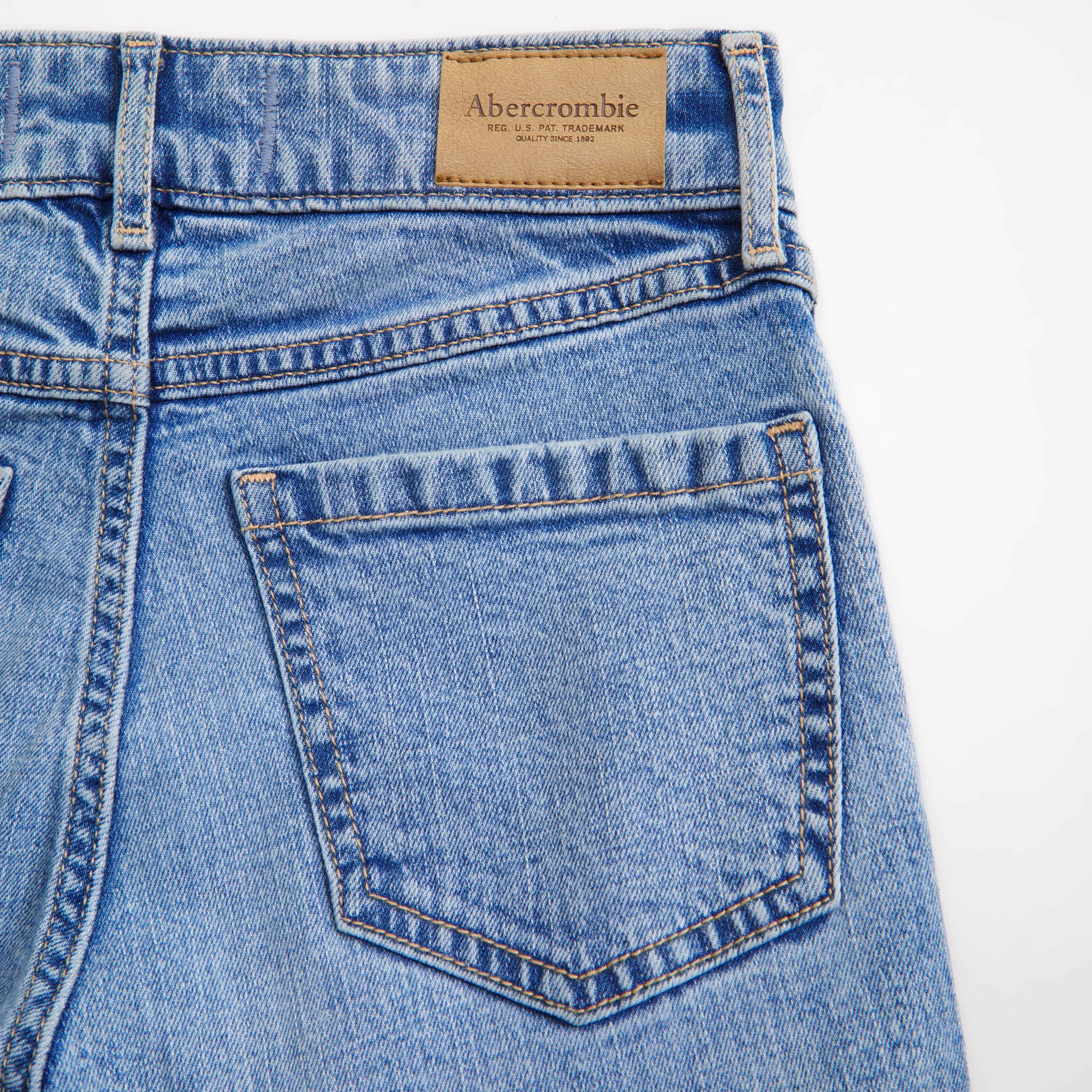 Abercrombie & Fitch High Rise Wide Leg Jeans In Blue