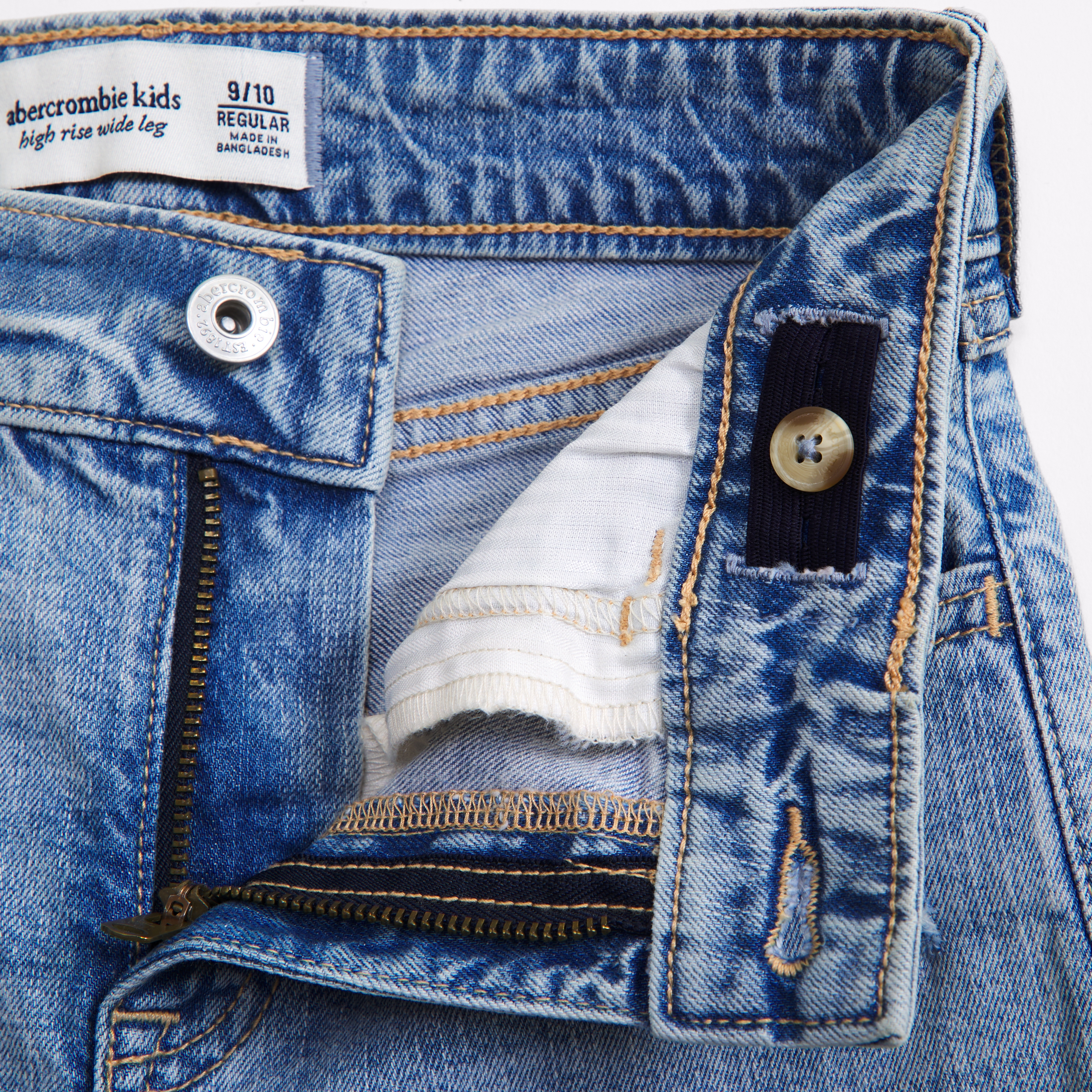 Abercrombie & Fitch High Rise Wide Leg Jeans In Blue