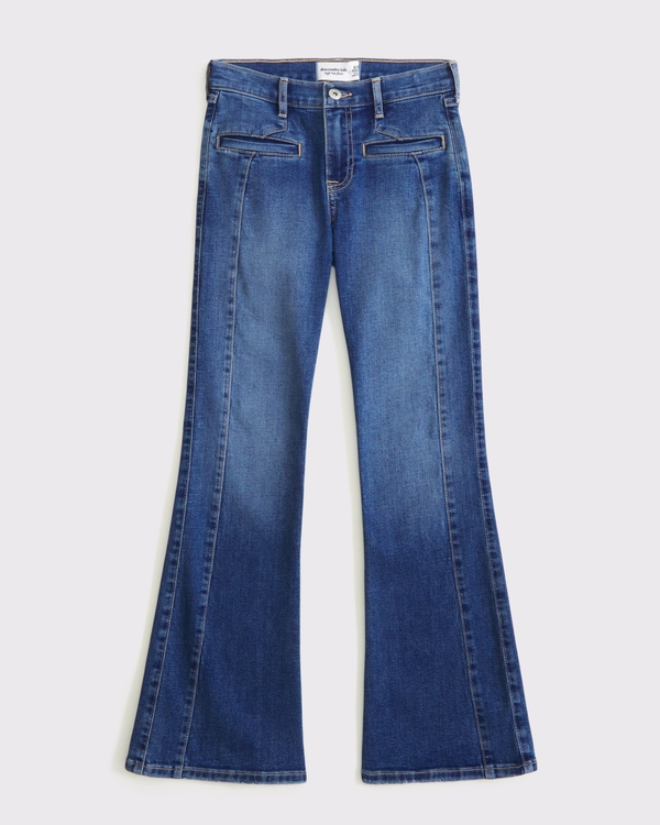 high rise flare jeans, Dark Wash view 1