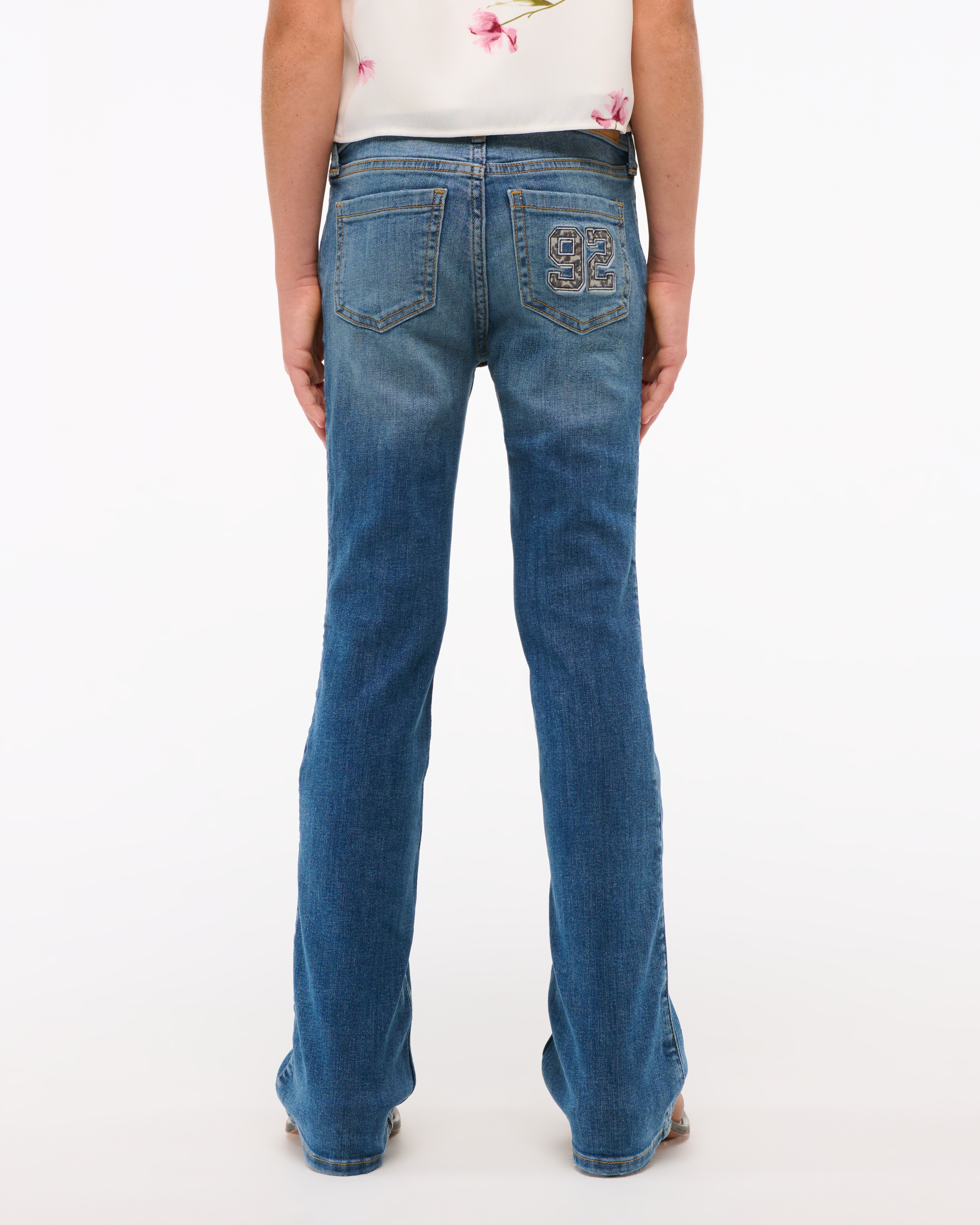 Abercrombie & Fitch Low Rise Bootcut Jeans In Blue