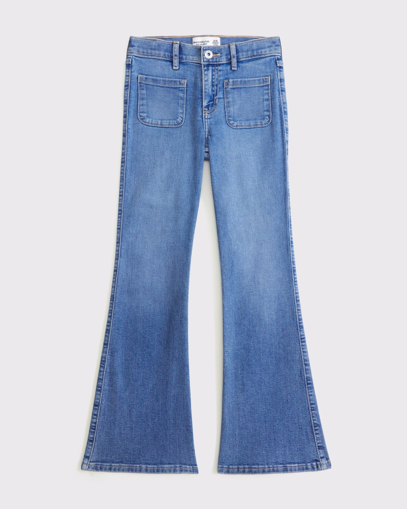girls high rise flare jeans | girls bottoms | Abercrombie.com