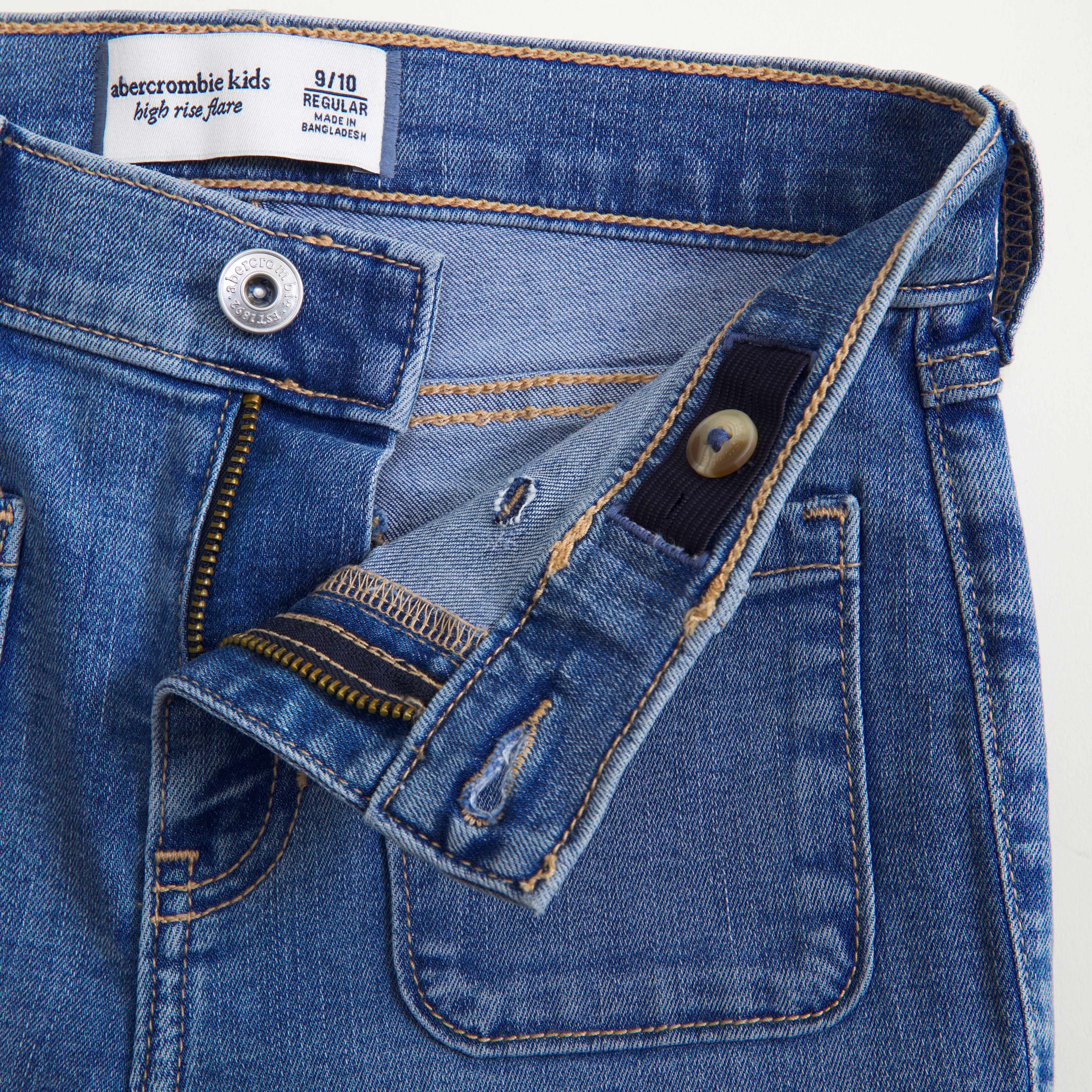 Abercrombie & Fitch High Rise Flare Jeans In Blue