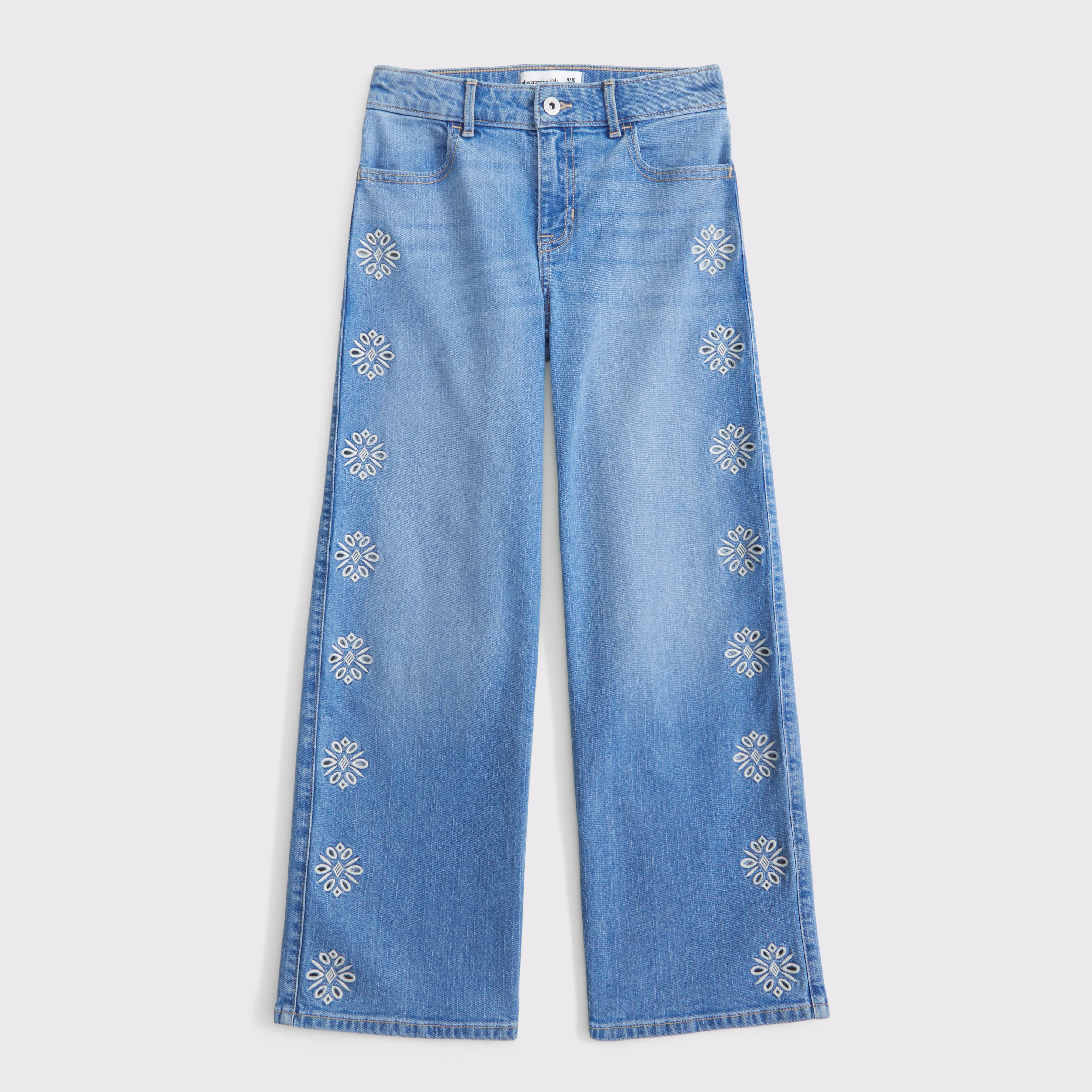 Abercrombie & Fitch Kids' High Rise Wide Leg Jeans In Brown