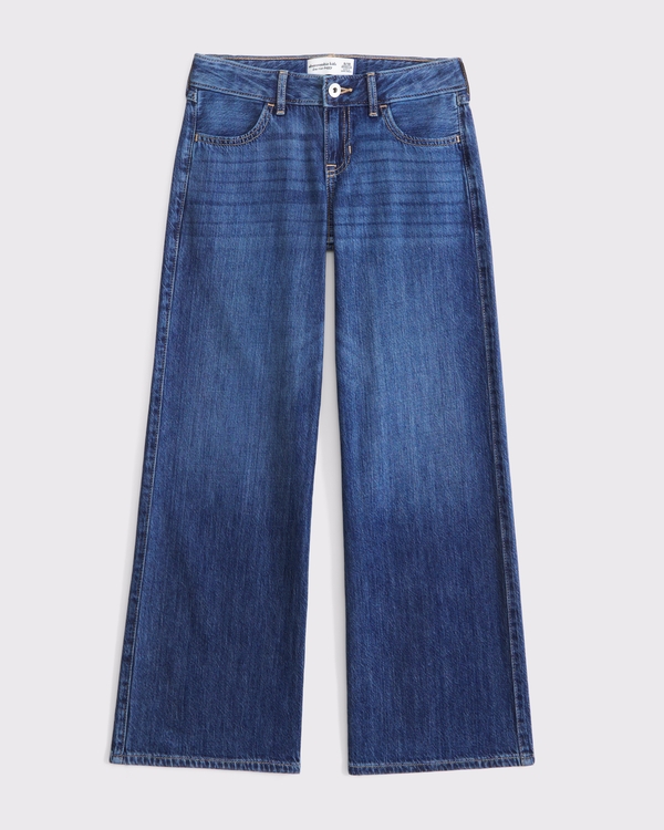 low rise baggy jeans, Dark Wash view 2