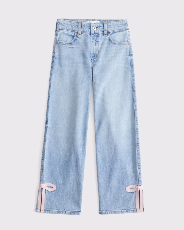 high rise wide leg jeans, Light Wash view 1