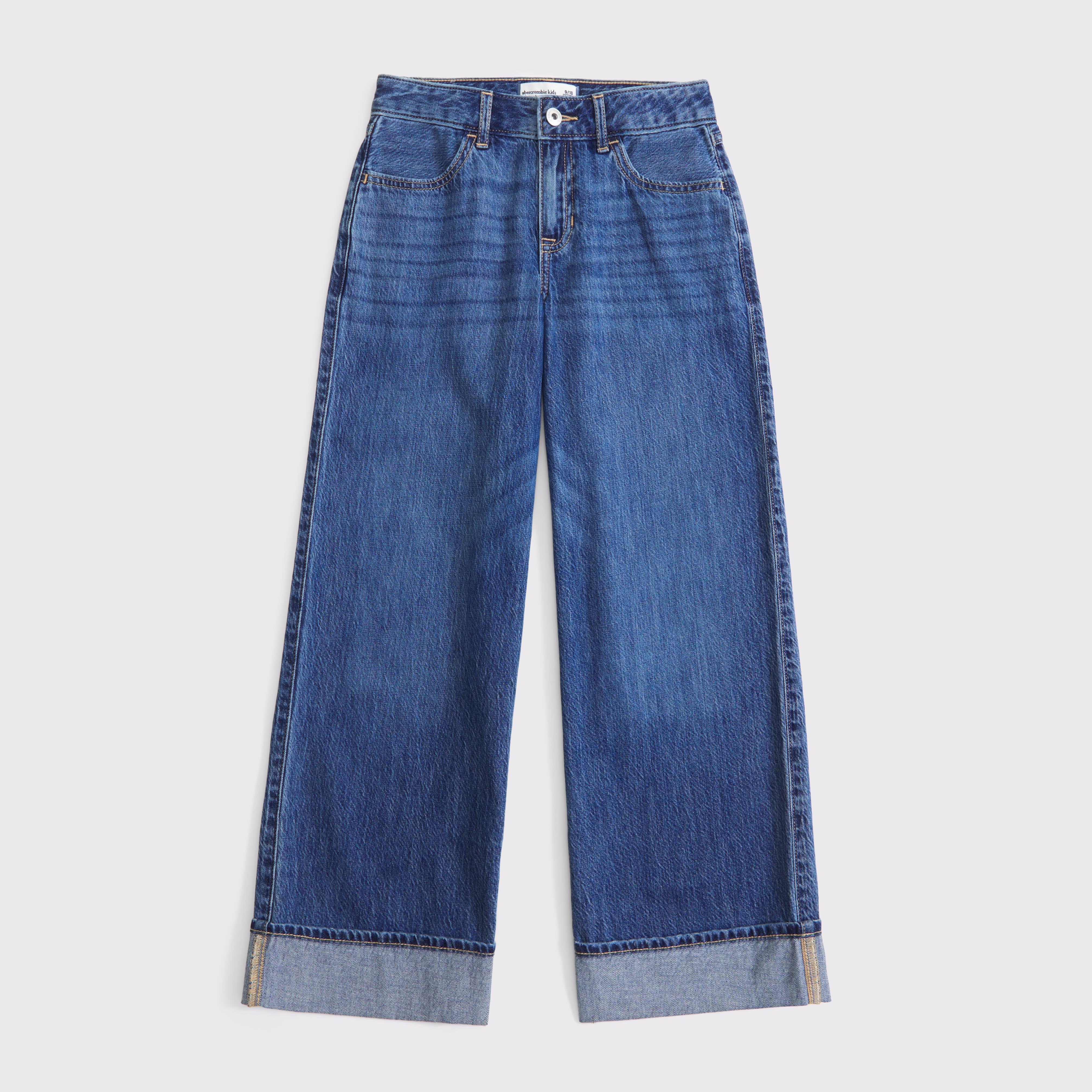Abercrombie & Fitch Kids' High Rise Ultra Wide Leg Jeans In Blue