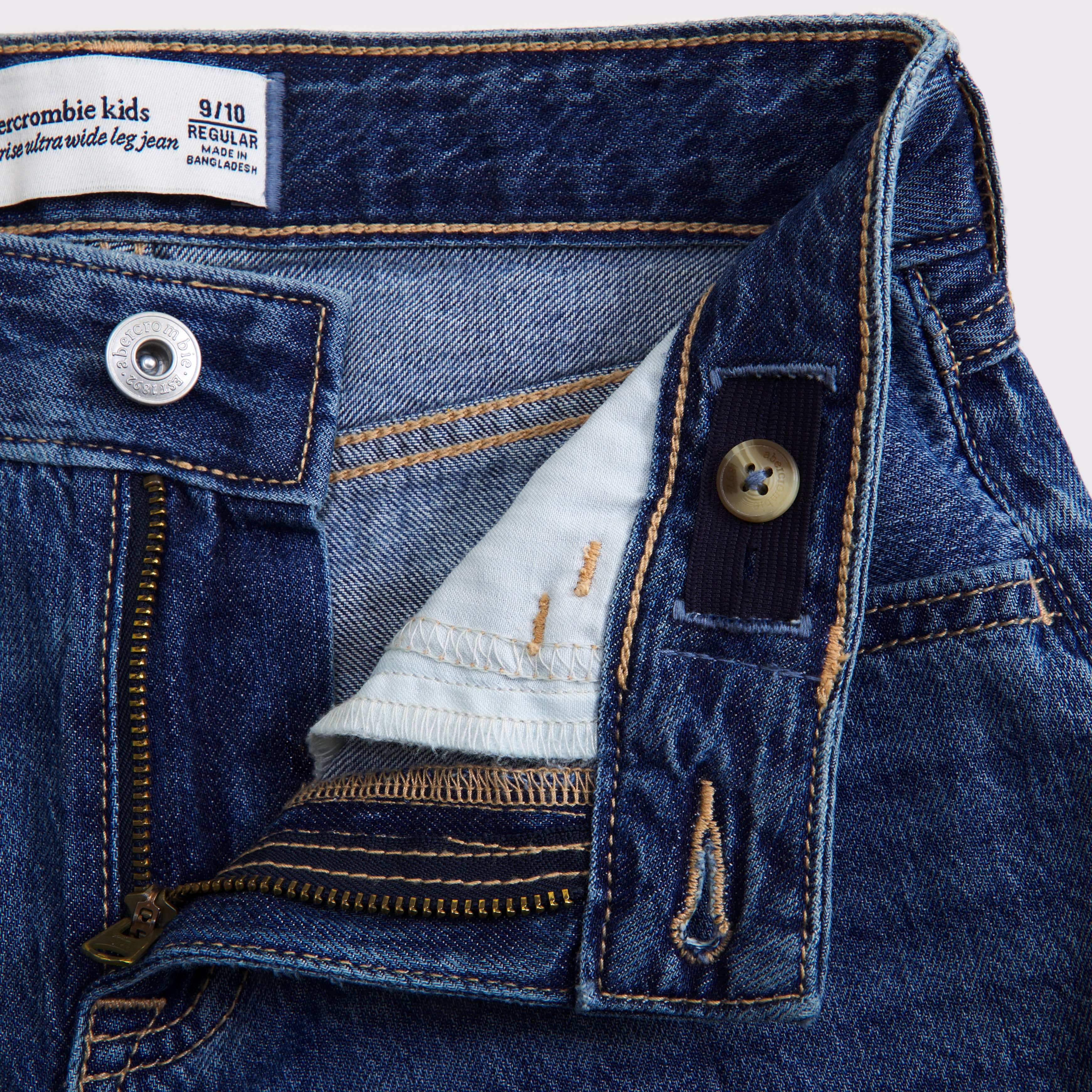 Abercrombie & Fitch High Rise Ultra Wide Leg Jeans In Blue