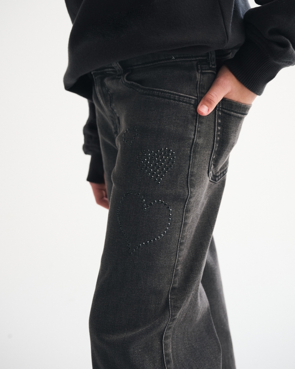 high rise wide leg jeans, Dark Gray view 1