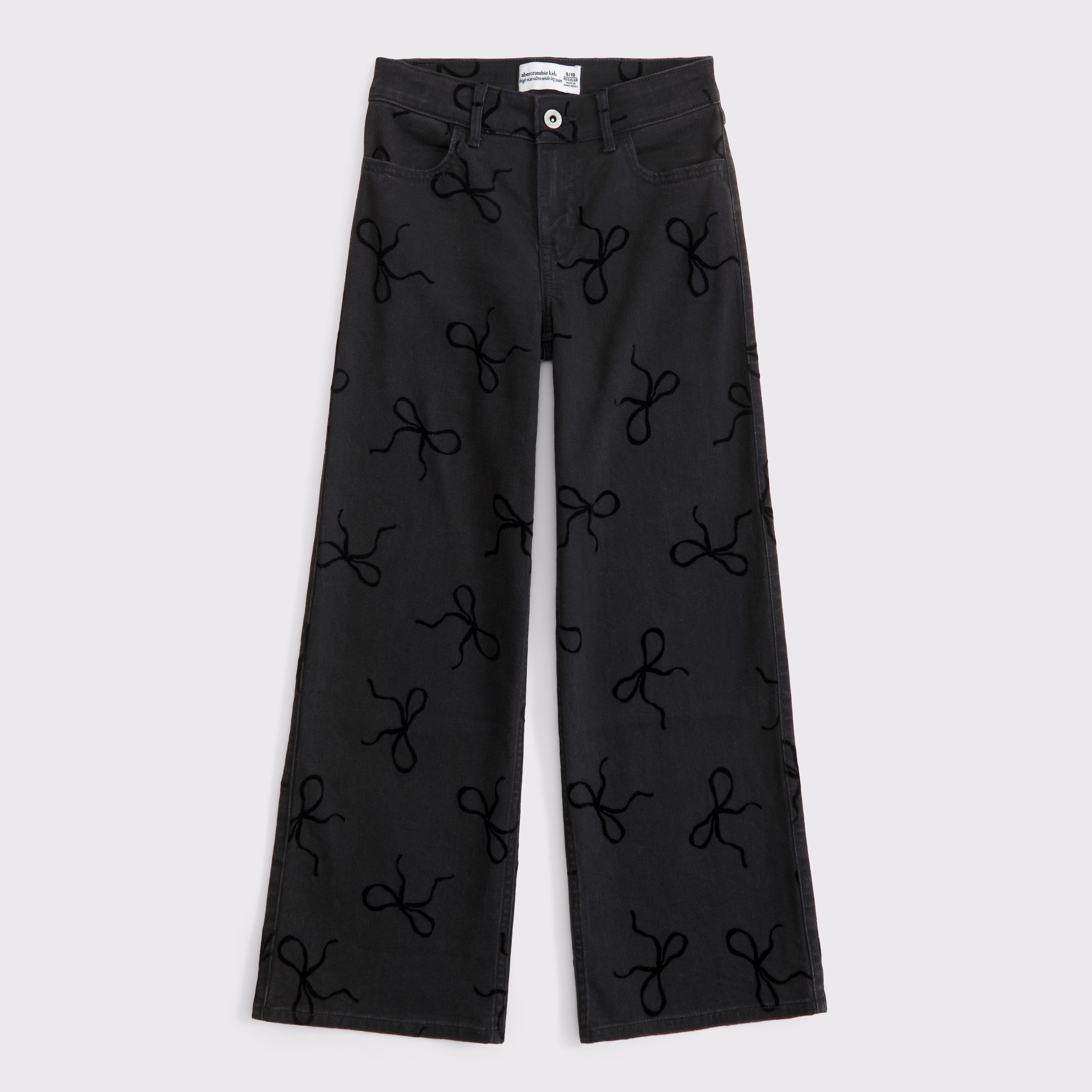 Abercrombie & Fitch Kids' High Rise Ultra Wide Leg Jeans In Black