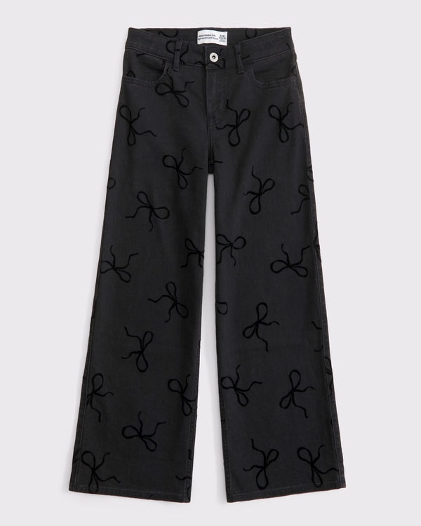 high rise ultra wide leg jeans, Black view 1