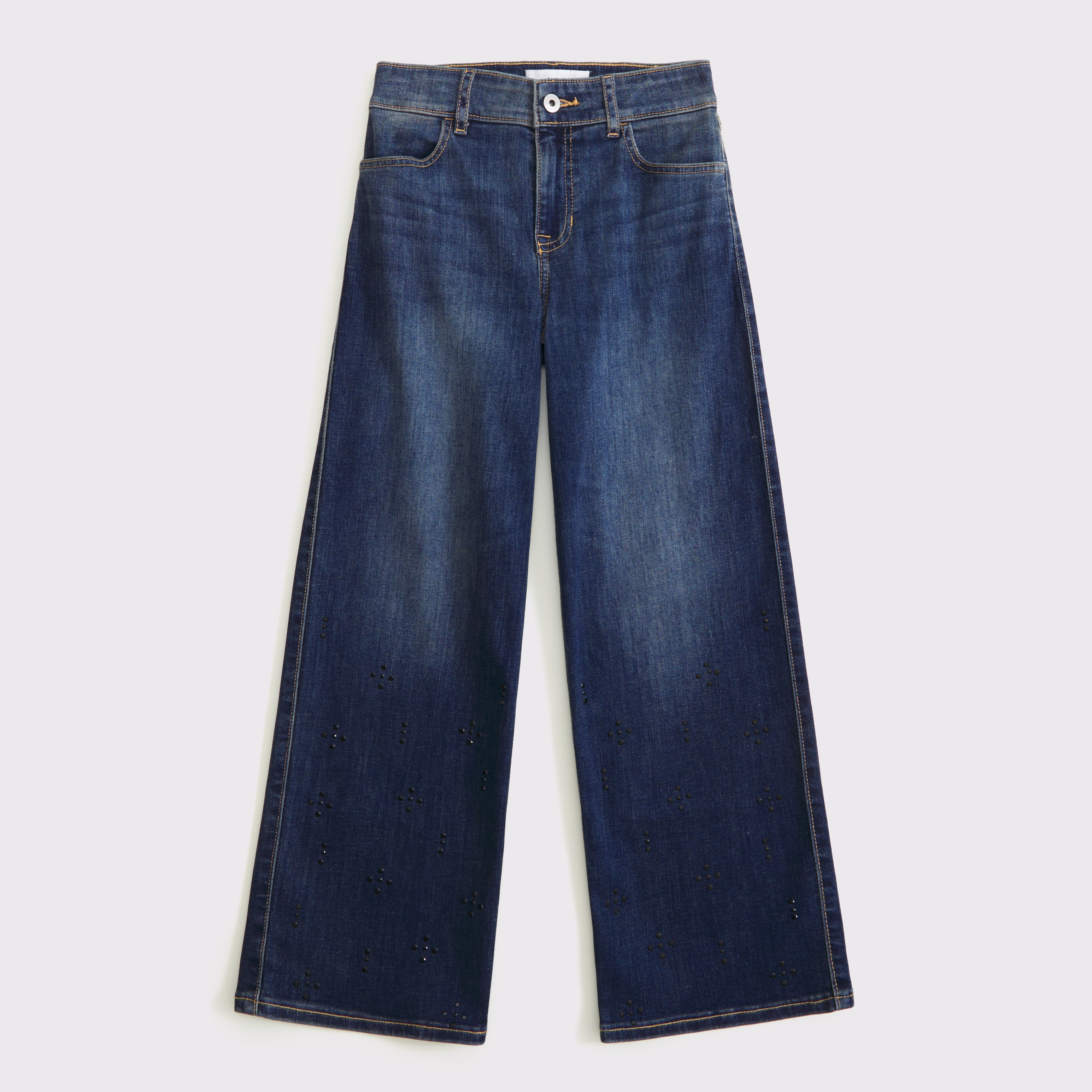 Abercrombie & Fitch Kids' High Rise Wide Leg Jeans In Blue