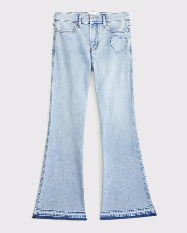high rise flare jeans, Light Wash view 1