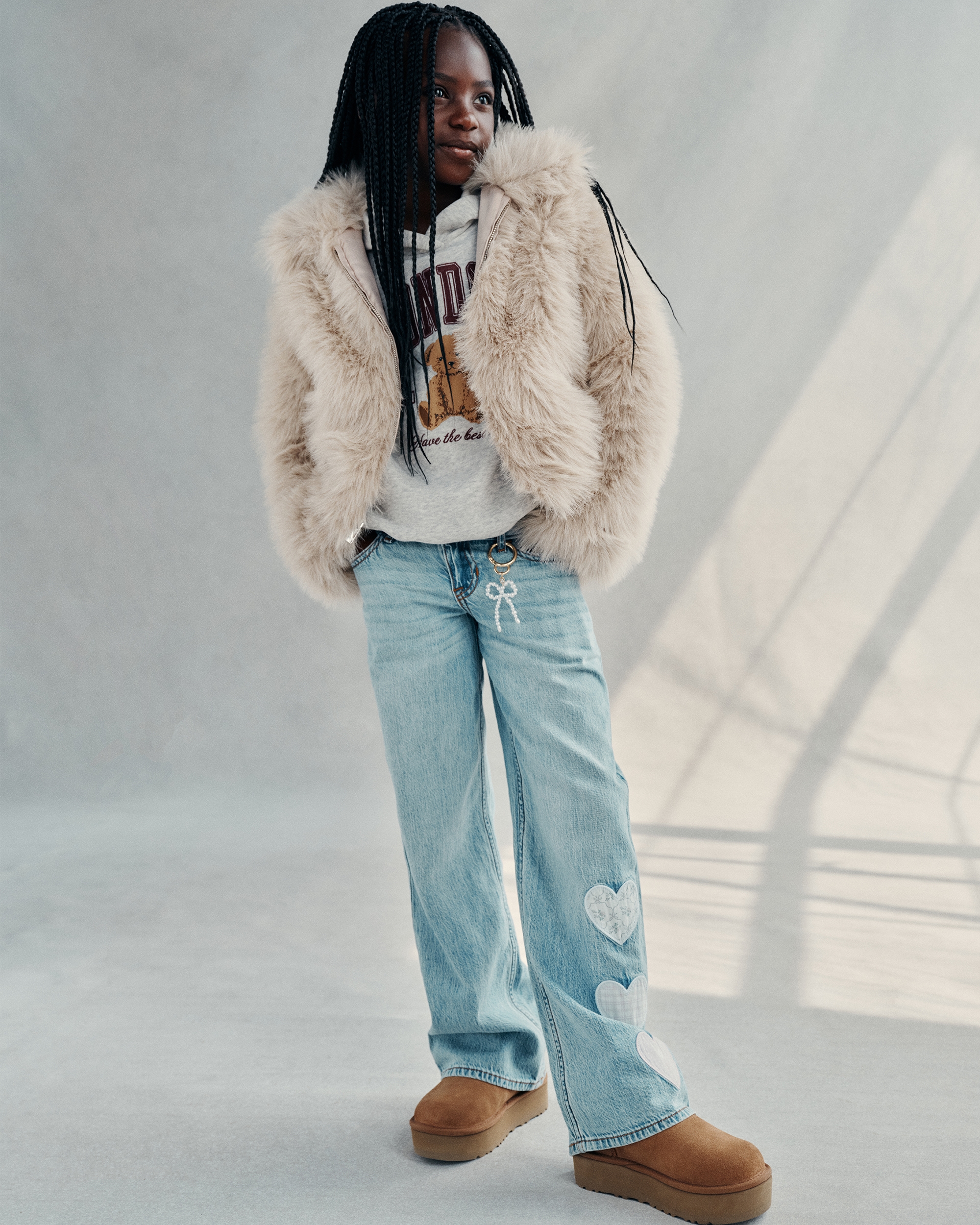 Abercrombie & Fitch Kids' Low Rise Baggy Jeans In Brown