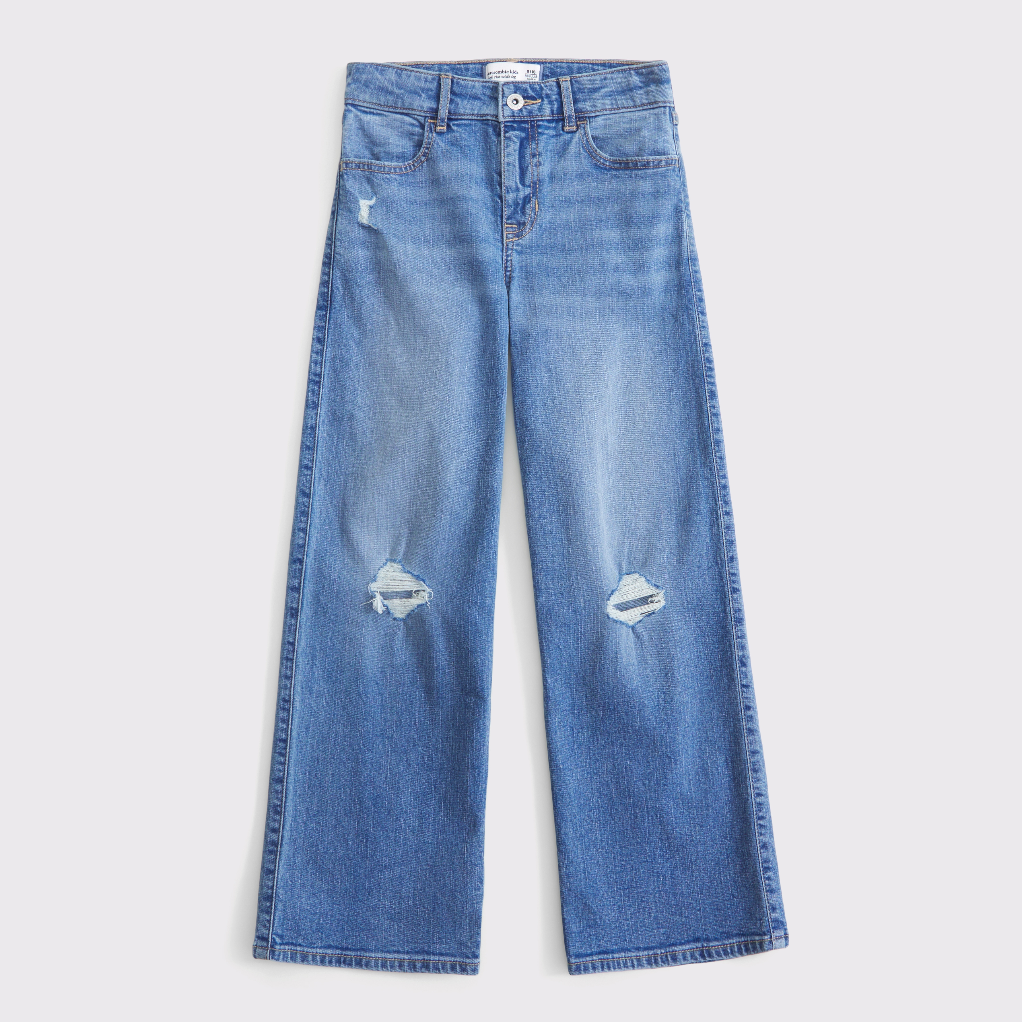 Abercrombie & Fitch High Rise Wide Leg Jeans In Blue