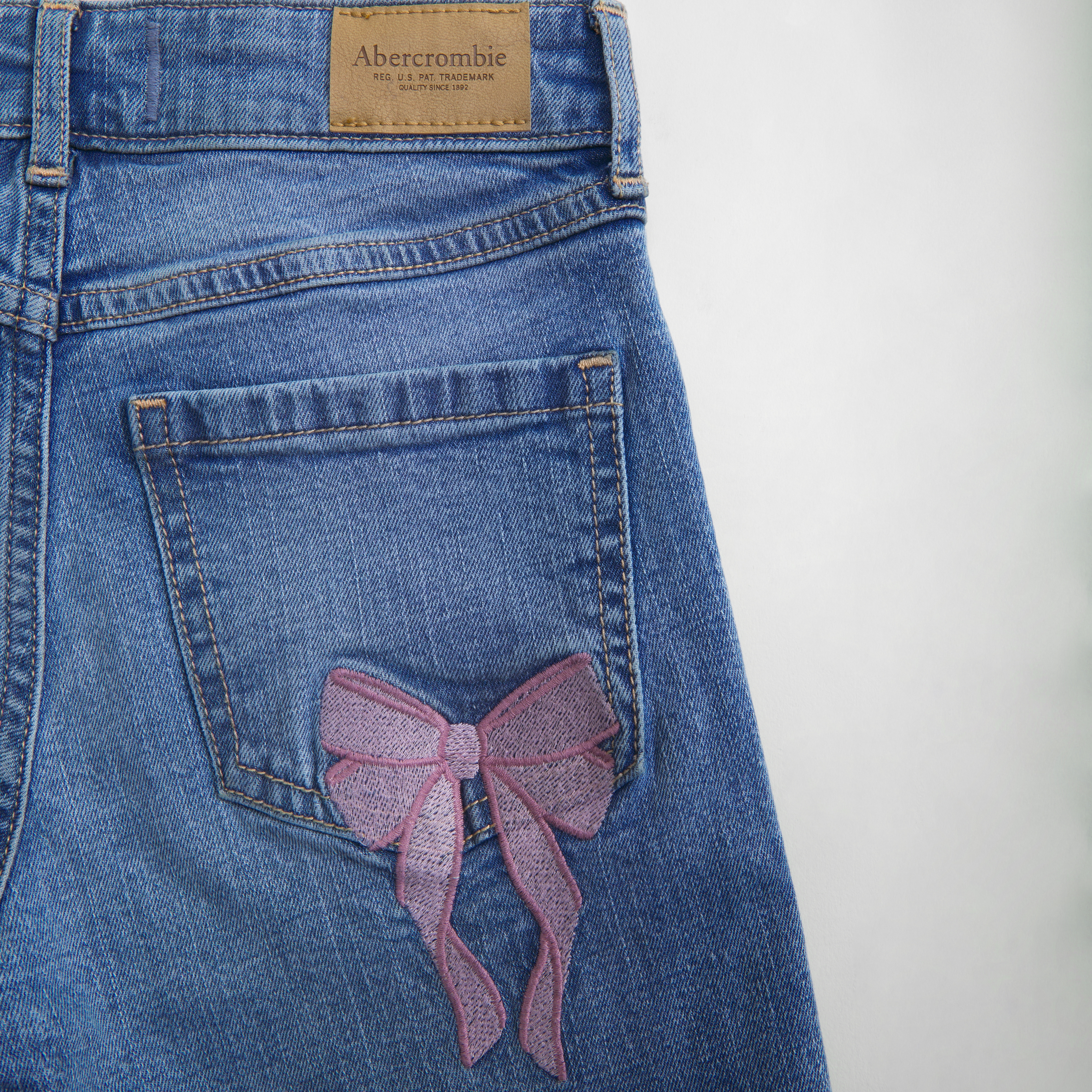 Abercrombie & Fitch Kids' High Rise Wide Leg Jeans In Blue