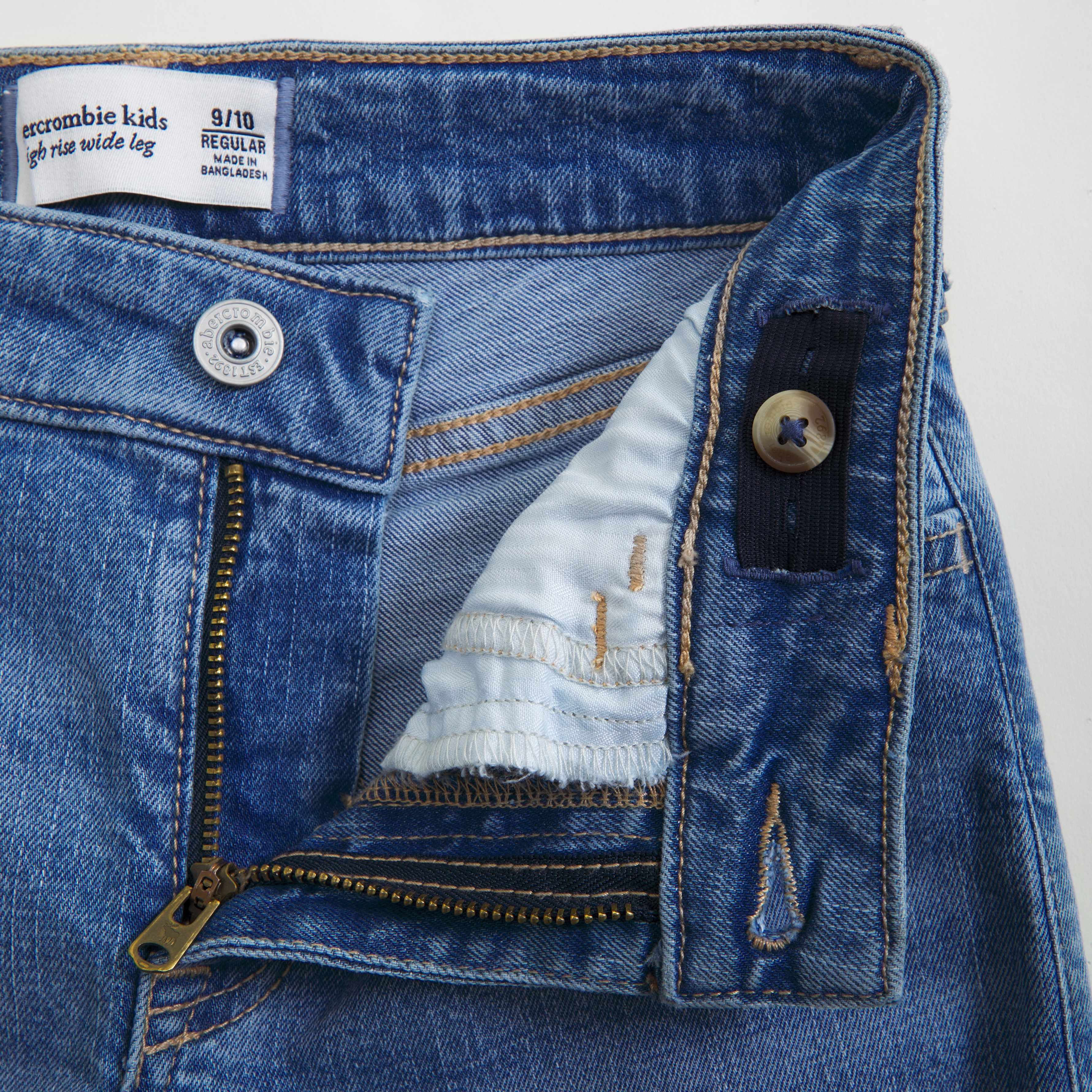 Abercrombie & Fitch High Rise Wide Leg Jeans In Blue