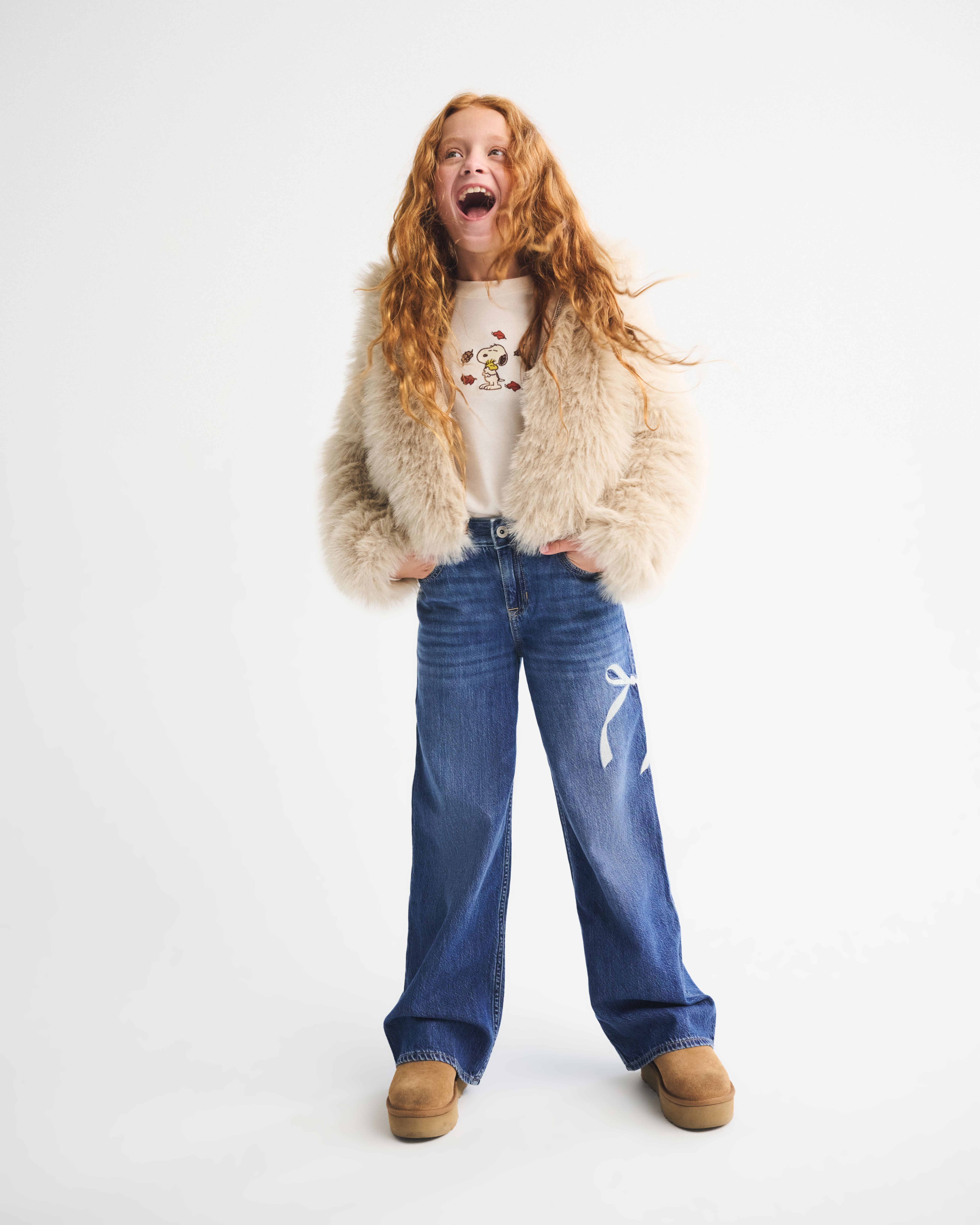 Abercrombie & Fitch Kids' High Rise Ultra Wide Leg Jeans In Blue