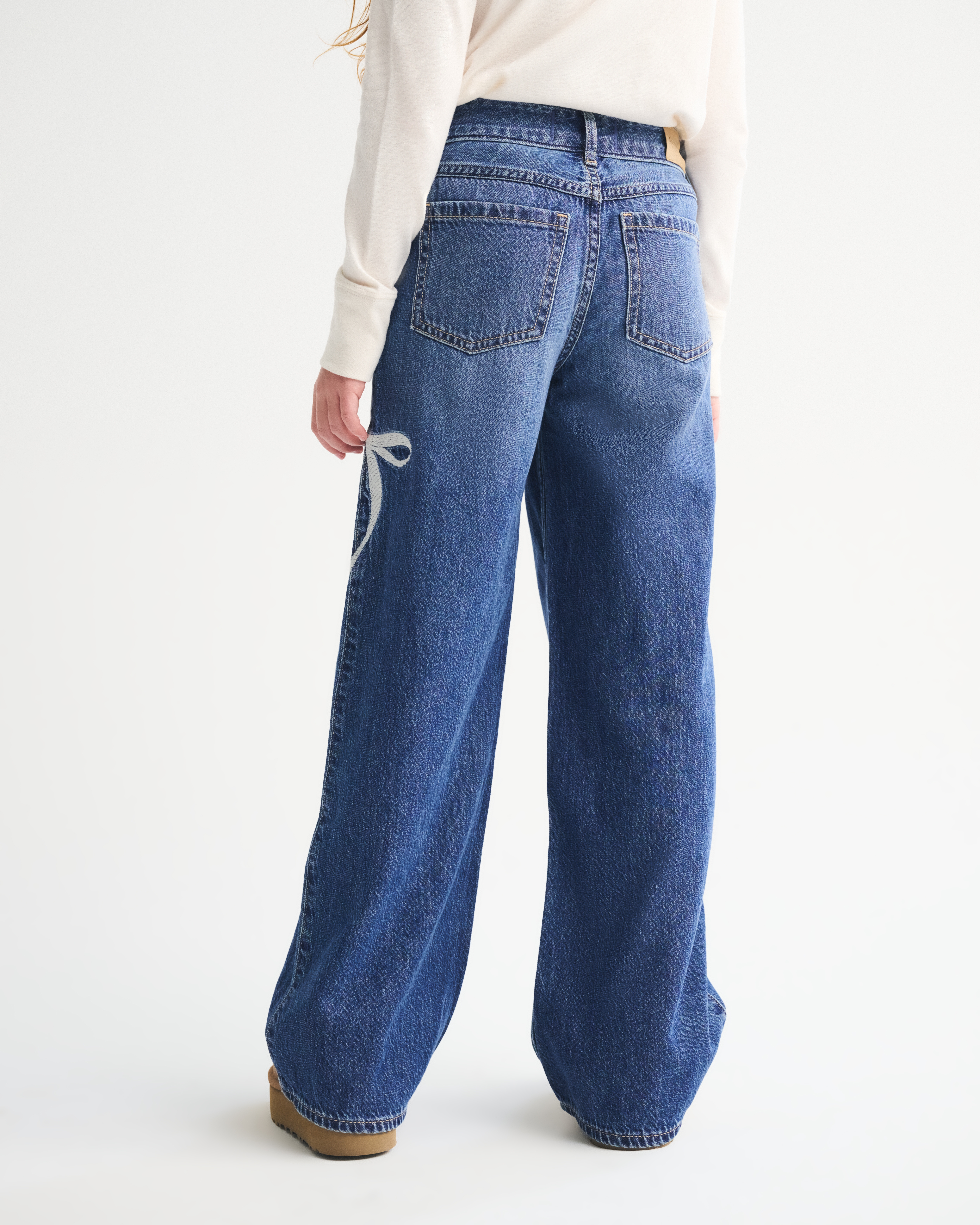 Abercrombie & Fitch High Rise Ultra Wide Leg Jeans In Blue