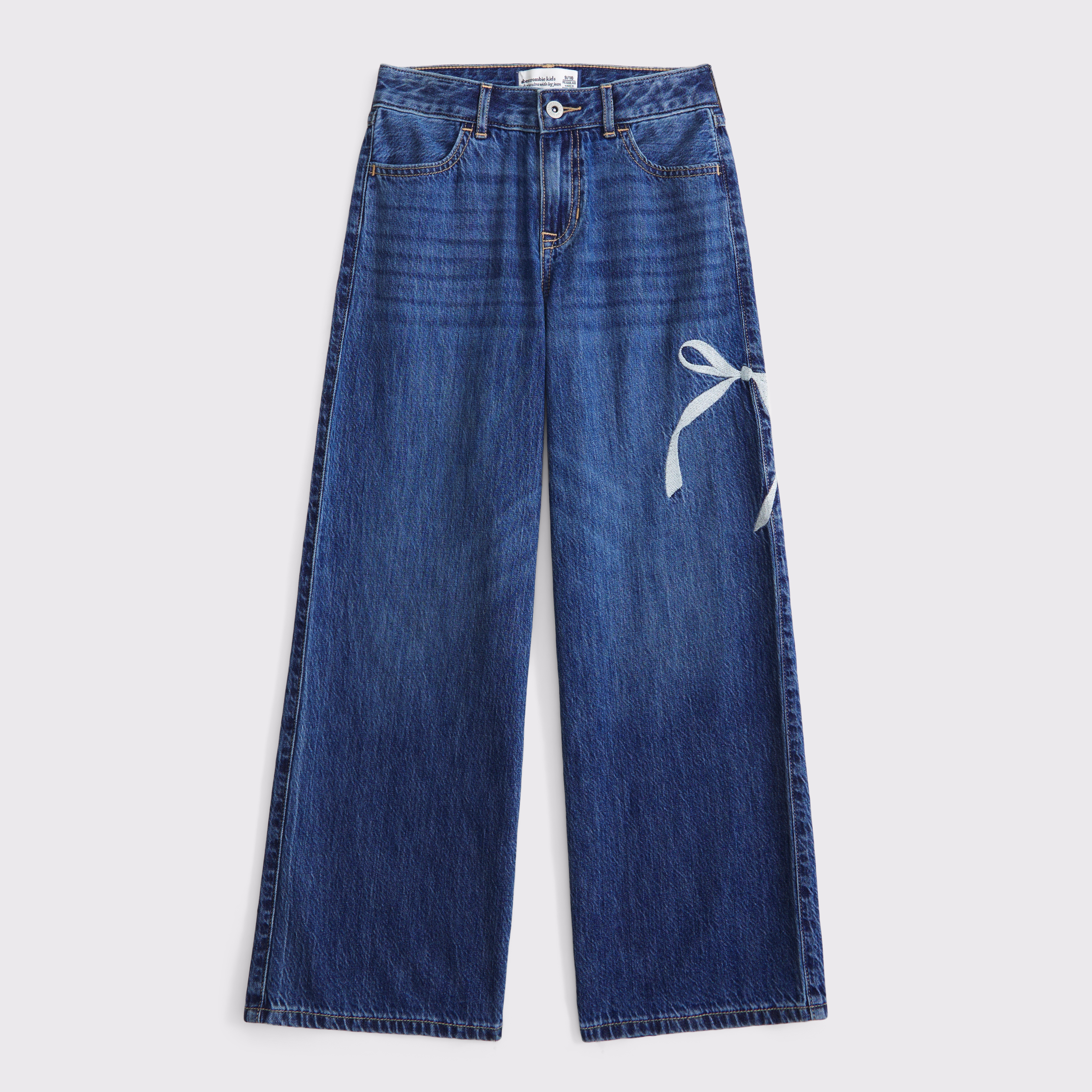 Abercrombie & Fitch High Rise Ultra Wide Leg Jeans In Blue