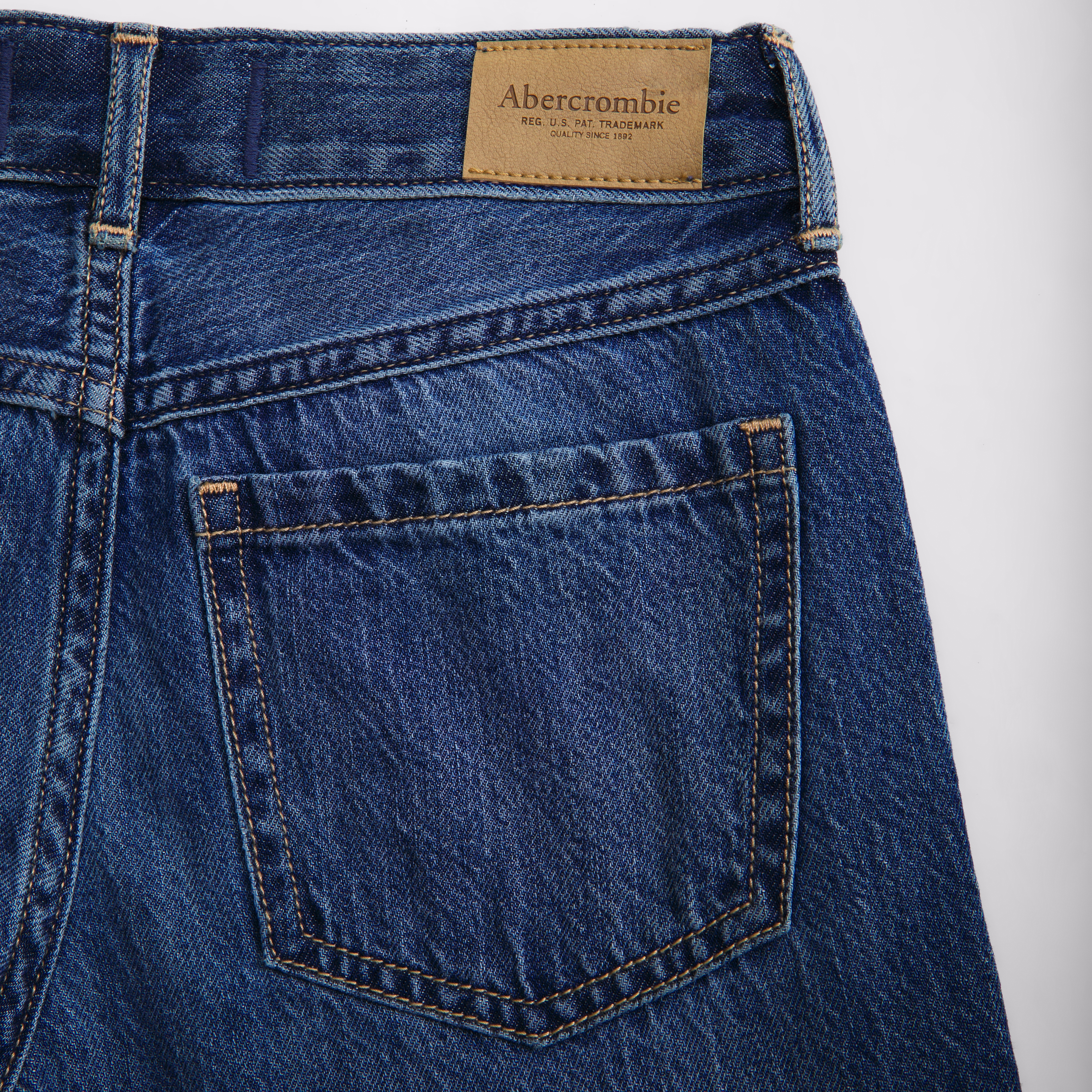 Abercrombie & Fitch High Rise Ultra Wide Leg Jeans In Blue