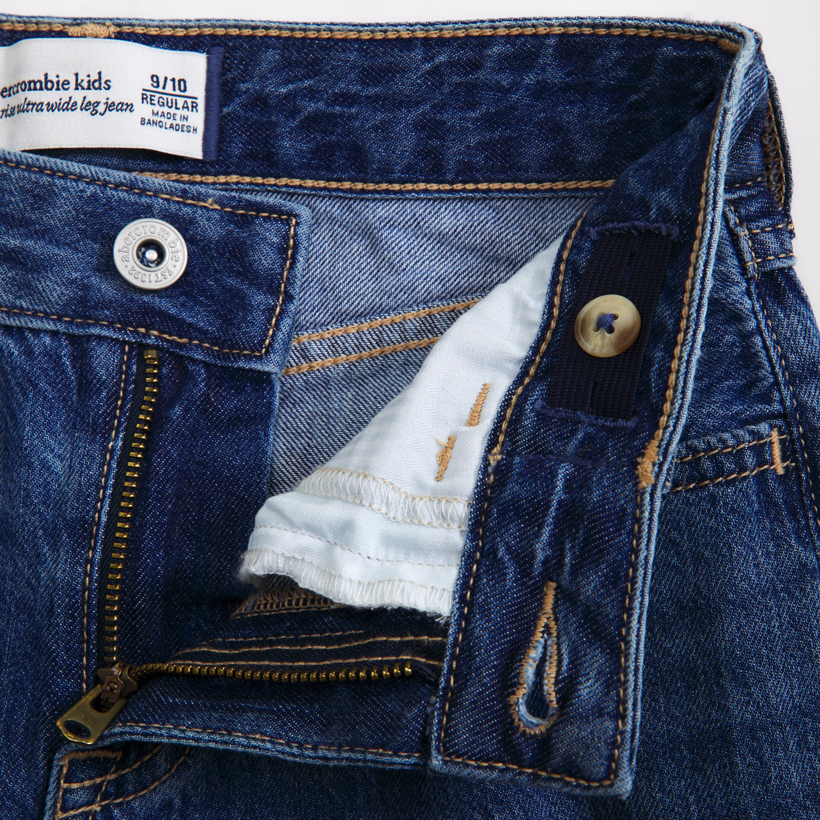 Abercrombie & Fitch High Rise Ultra Wide Leg Jeans In Blue