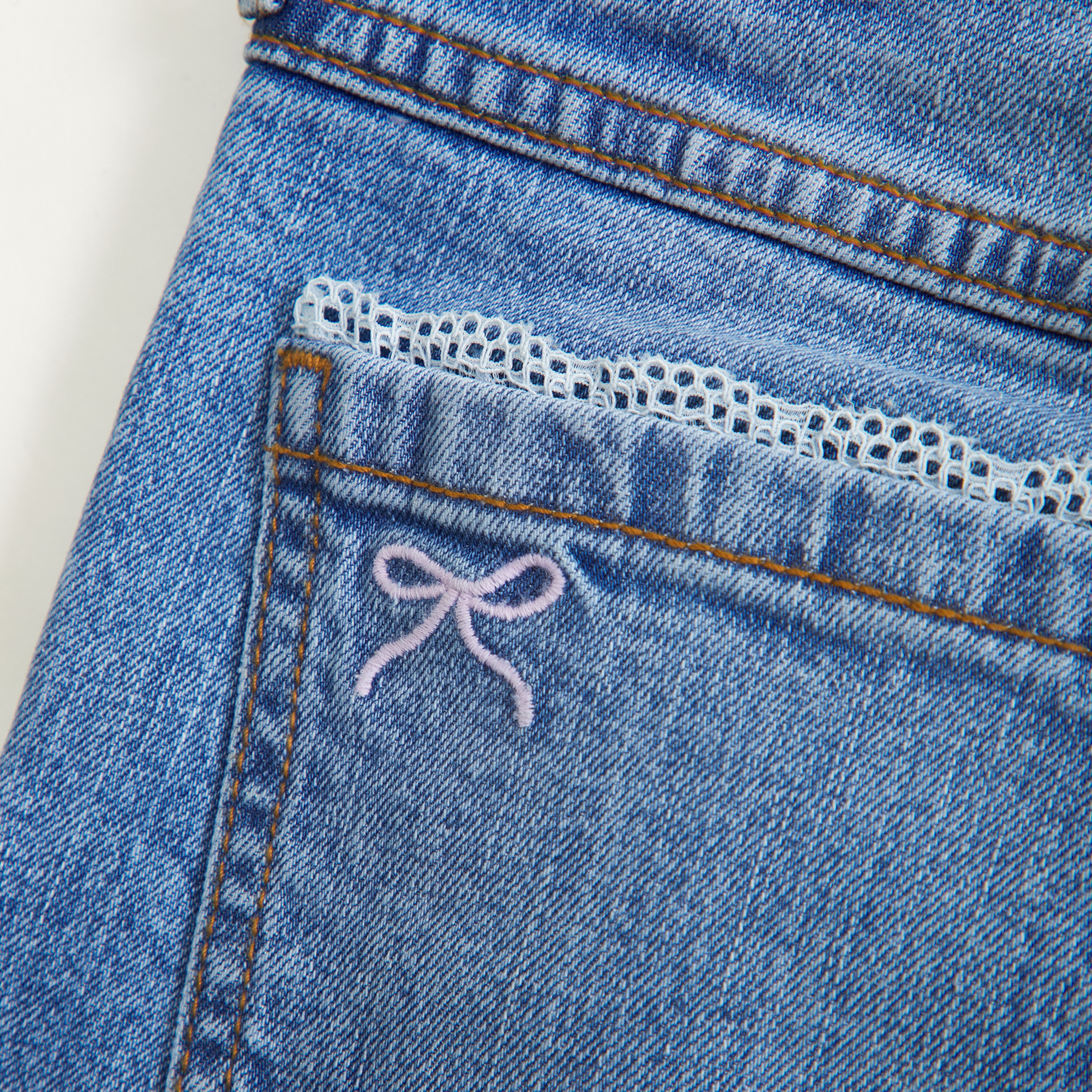 Abercrombie & Fitch Kids' High Rise Wide Leg Jeans In Blue