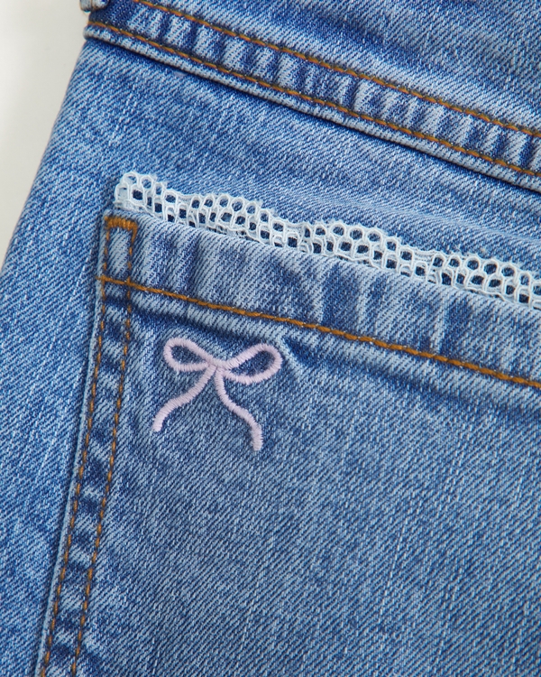 high rise wide leg jeans, Medium Wash view 1