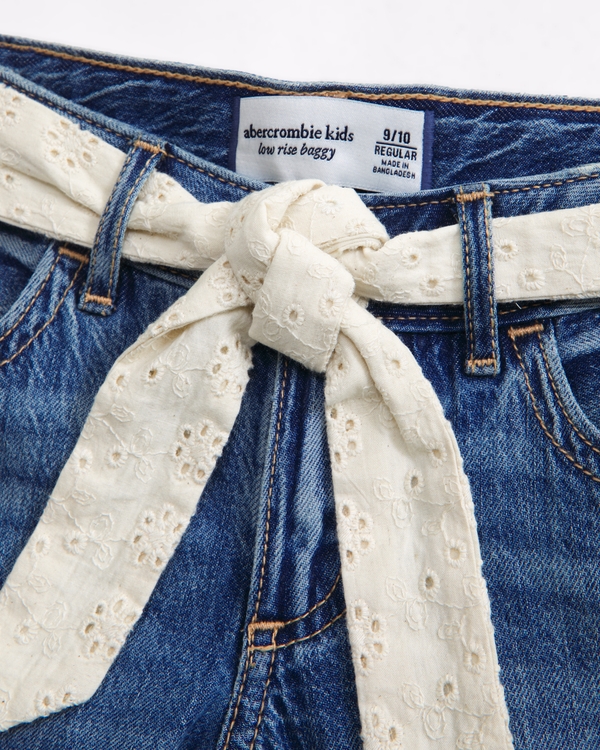 lightweight low rise baggy jeans, Medium Wash view 2