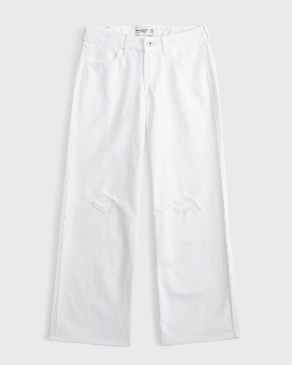 low rise baggy jeans, White view 1