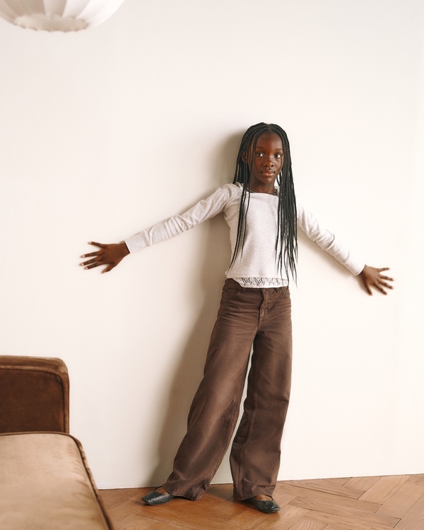 high rise ultra wide leg jean, Dark Brown view 1