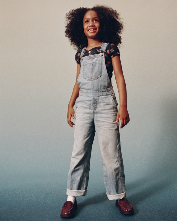 denim overalls, Medium Wash view 1