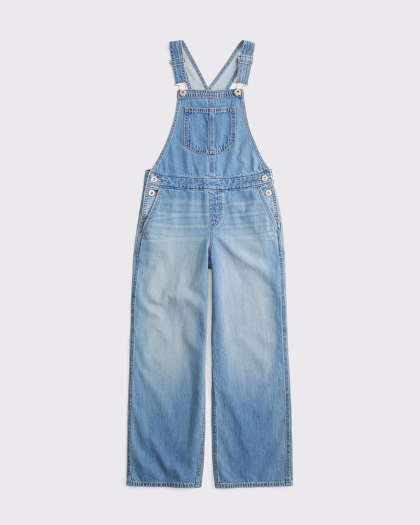 denim overalls, Medium Wash view 1