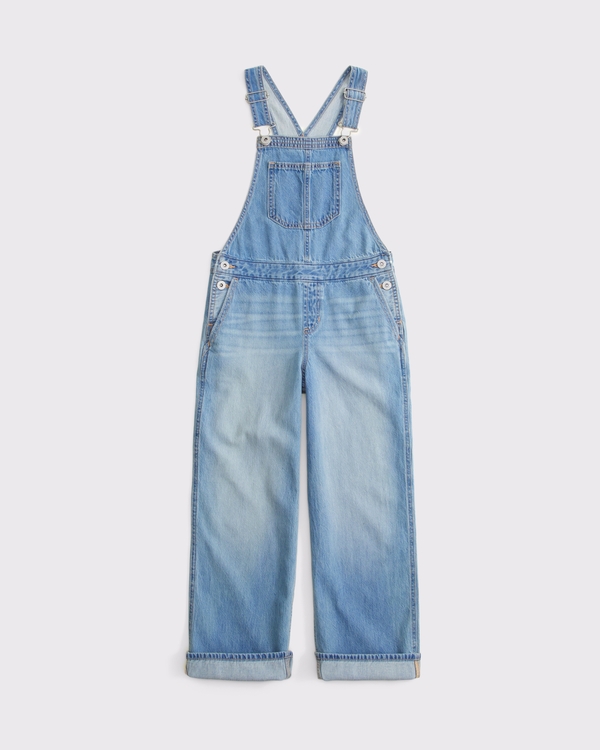 denim overalls, Medium Wash view 2