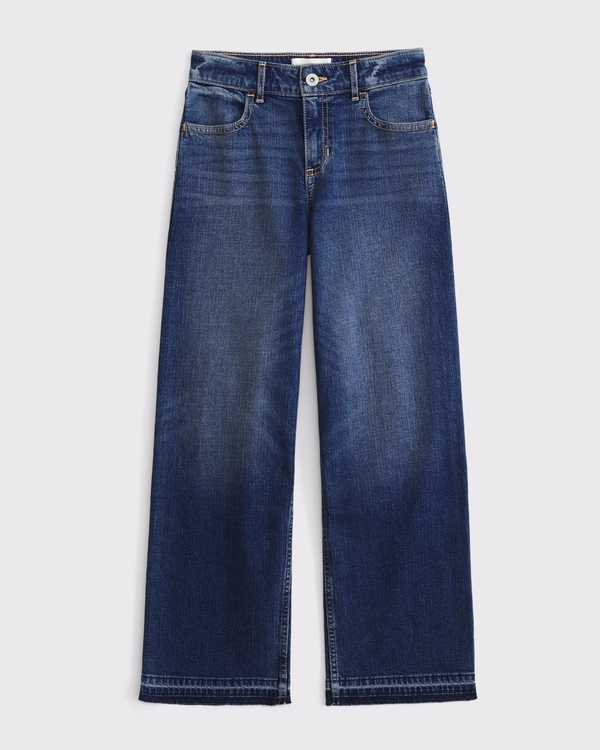 high rise wide leg jeans, Dark Wash view 2