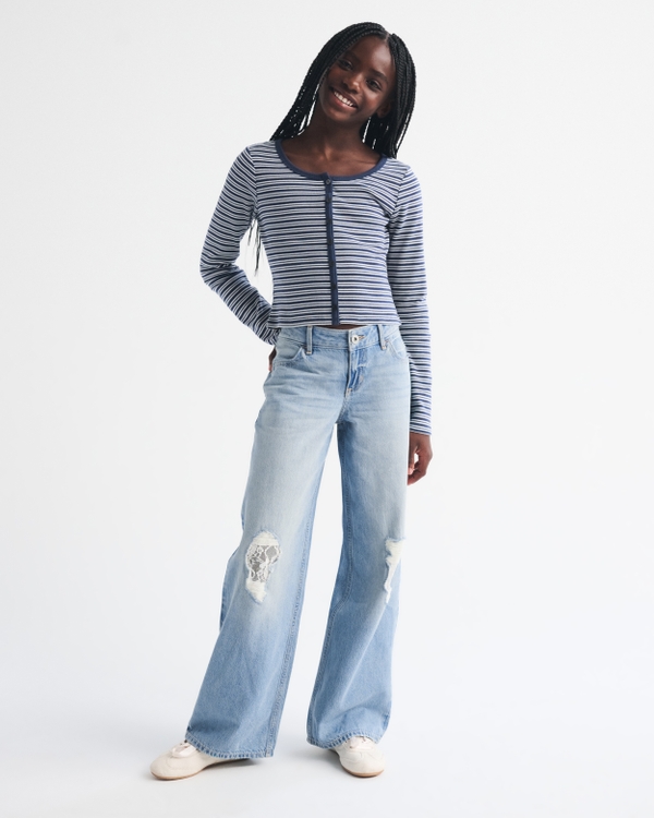 low rise baggy jean, Medium Destroy view 1