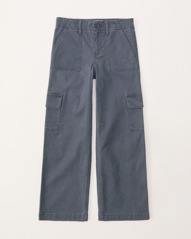 girls wide leg cargo pants | girls bottoms | Abercrombie.com