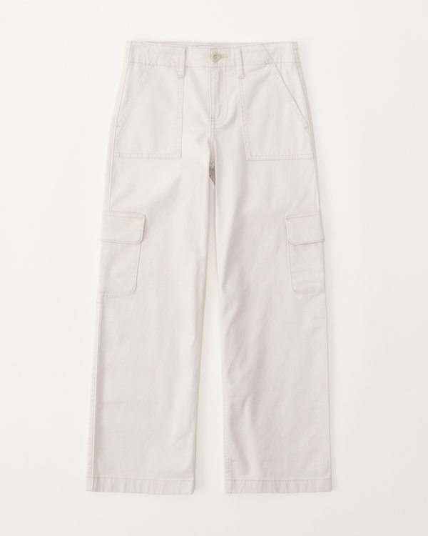 wide leg cargo pants, Cream