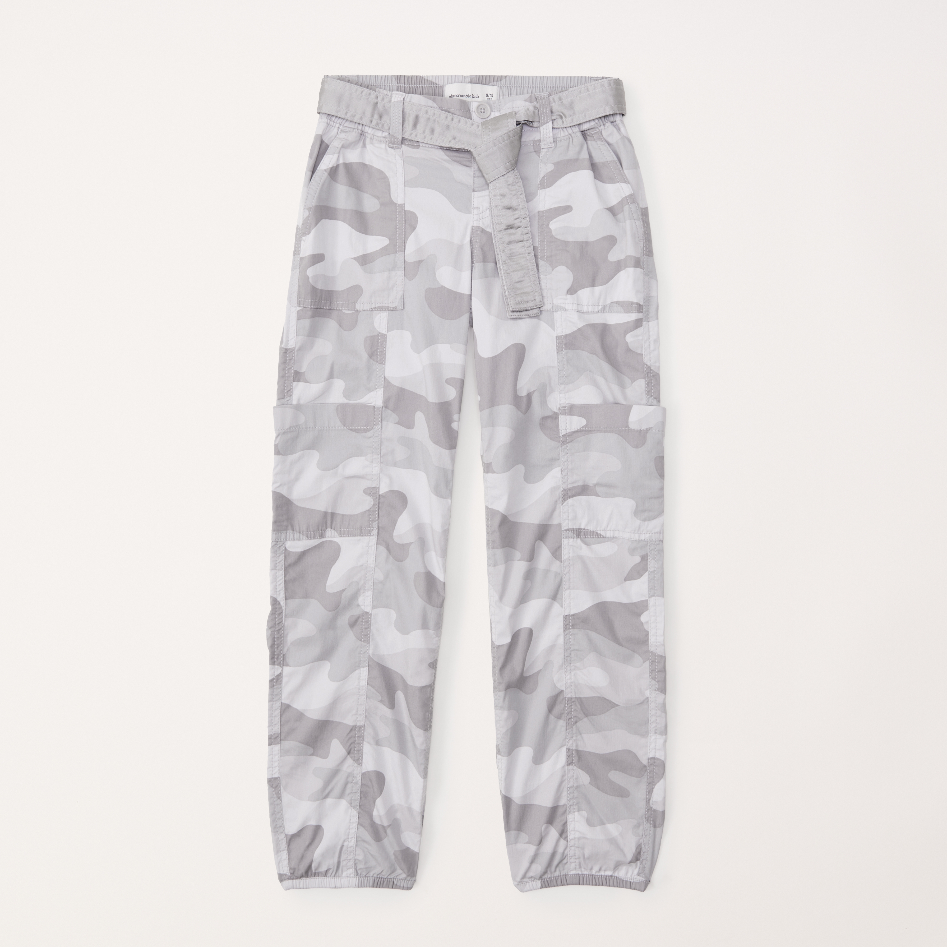 Camo print store belted cargo pants